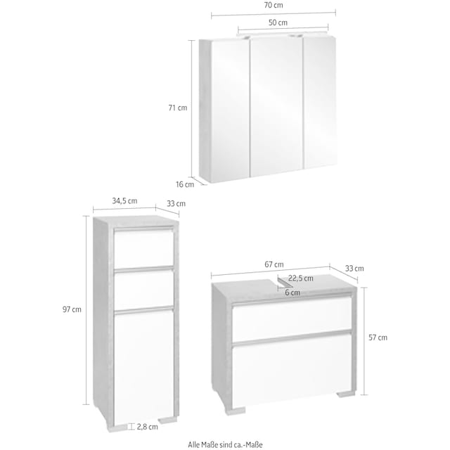 Schildmeyer Badmöbel-Set »Bello«, (Set, 3 St.) im Online-Shop kaufen