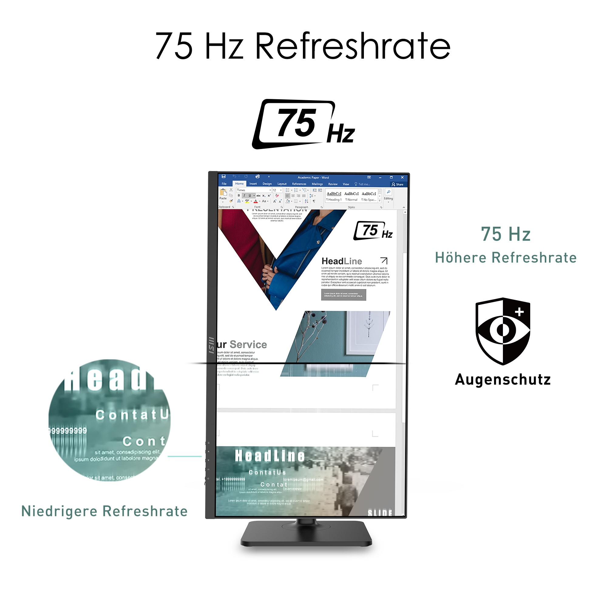 MSI Gaming-Monitor »Modern MD271P«, 69 cm/27 Zoll, 1920 x 1080 px, Full HD, 5 ms Reaktionszeit, 75 Hz, 3 Jahre Herstellergarantie, höhenverstellbar, USB-C