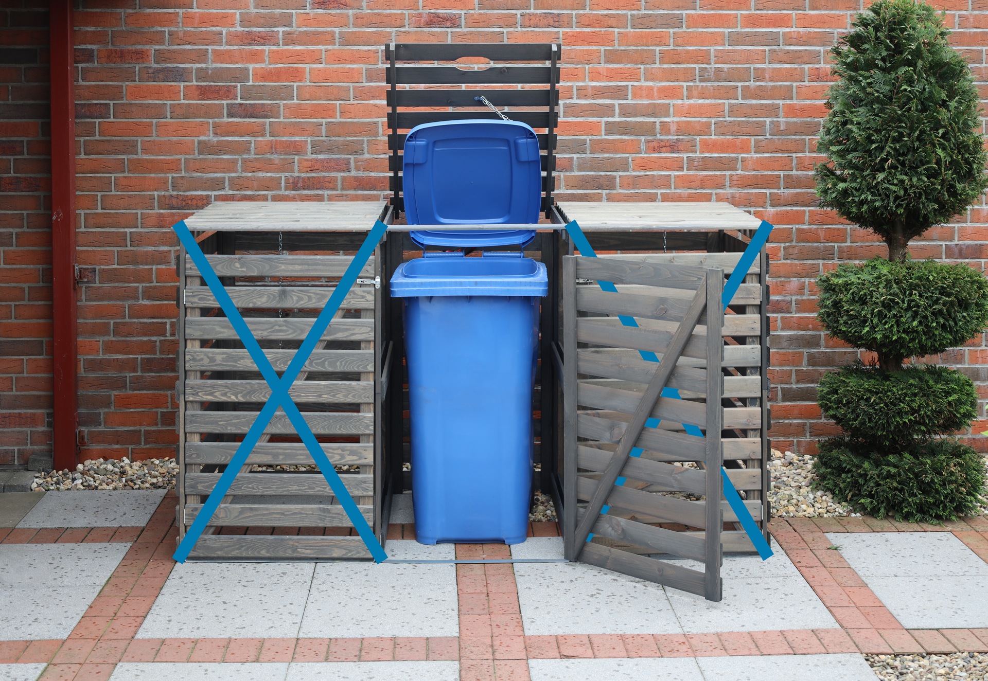 promadino Mülltonnenbox »Vario III« besonders robust aus zertifiziertem Kiefernholz gefertigt