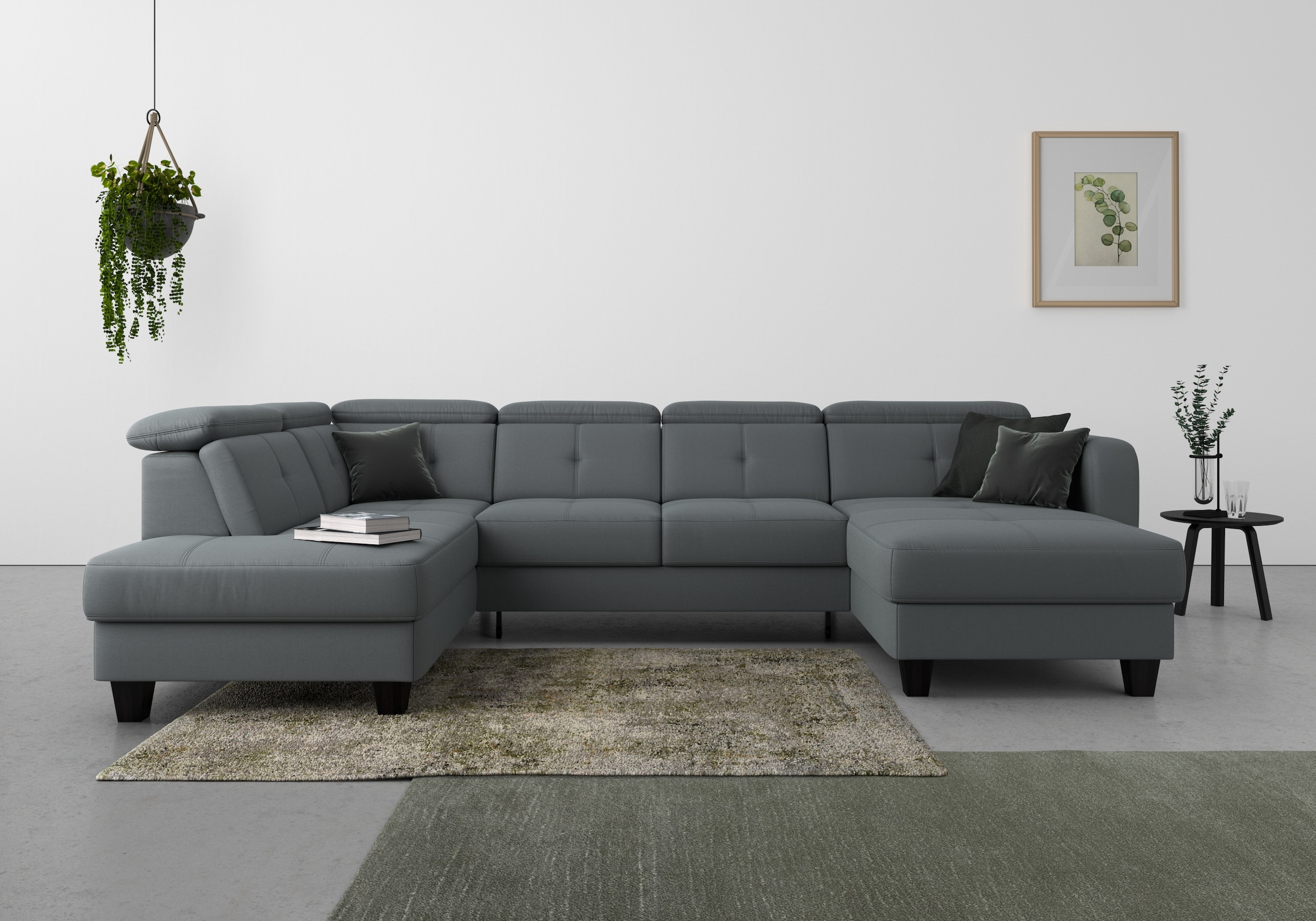 sit&more Wohnlandschaft »Belluci U-Form«, Kopfteilverstellung und Federkern günstig online kaufen