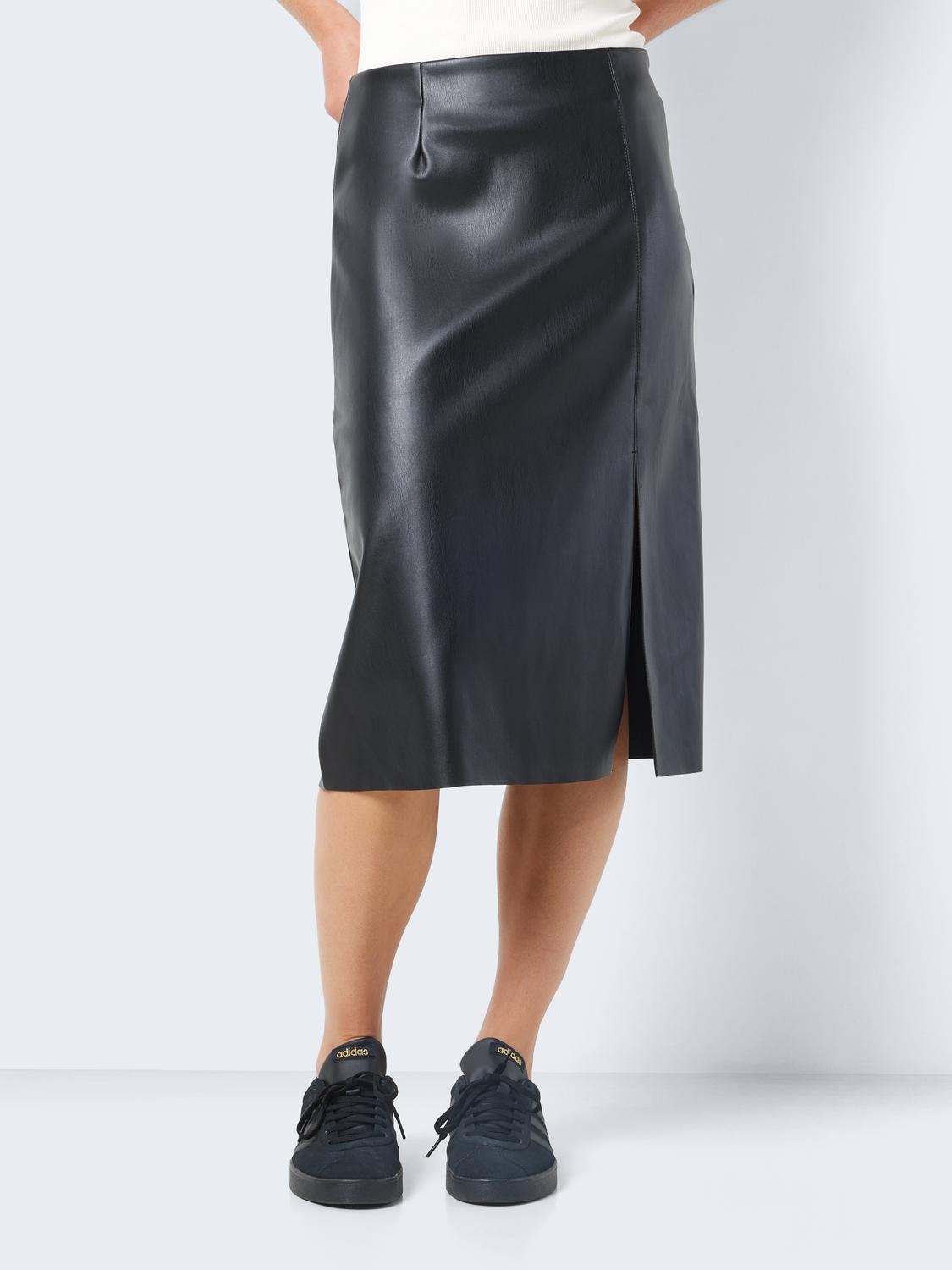 Lederimitatrock »NMCLARA HW SLIT MIDI LENGTH SKIRT«