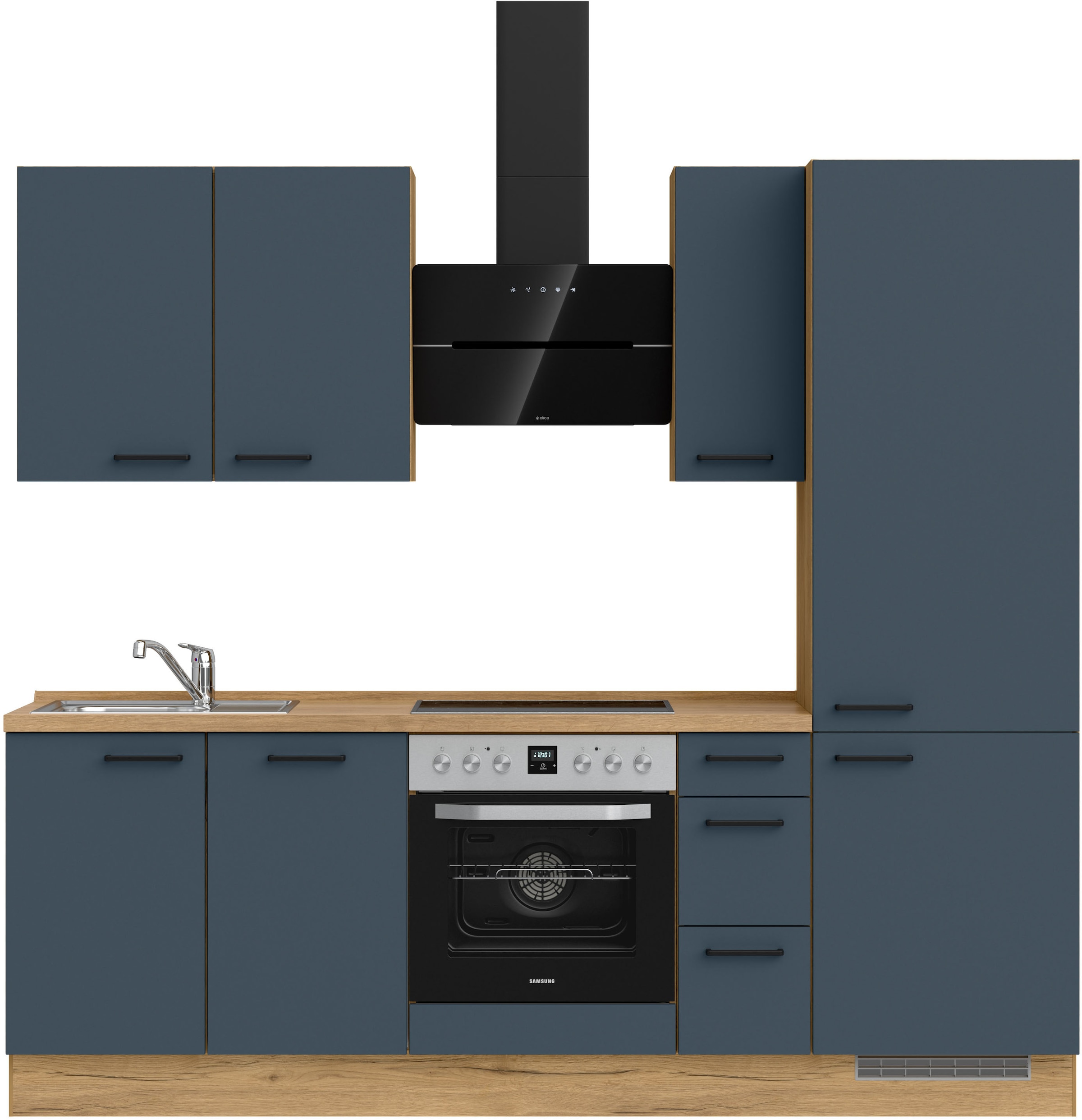 nobilia® Küchenzeile »"Easytouch II"« vormontiert, Ausrichtung wählbar, Breite 240 cm, wahlw. mit E-Geräten