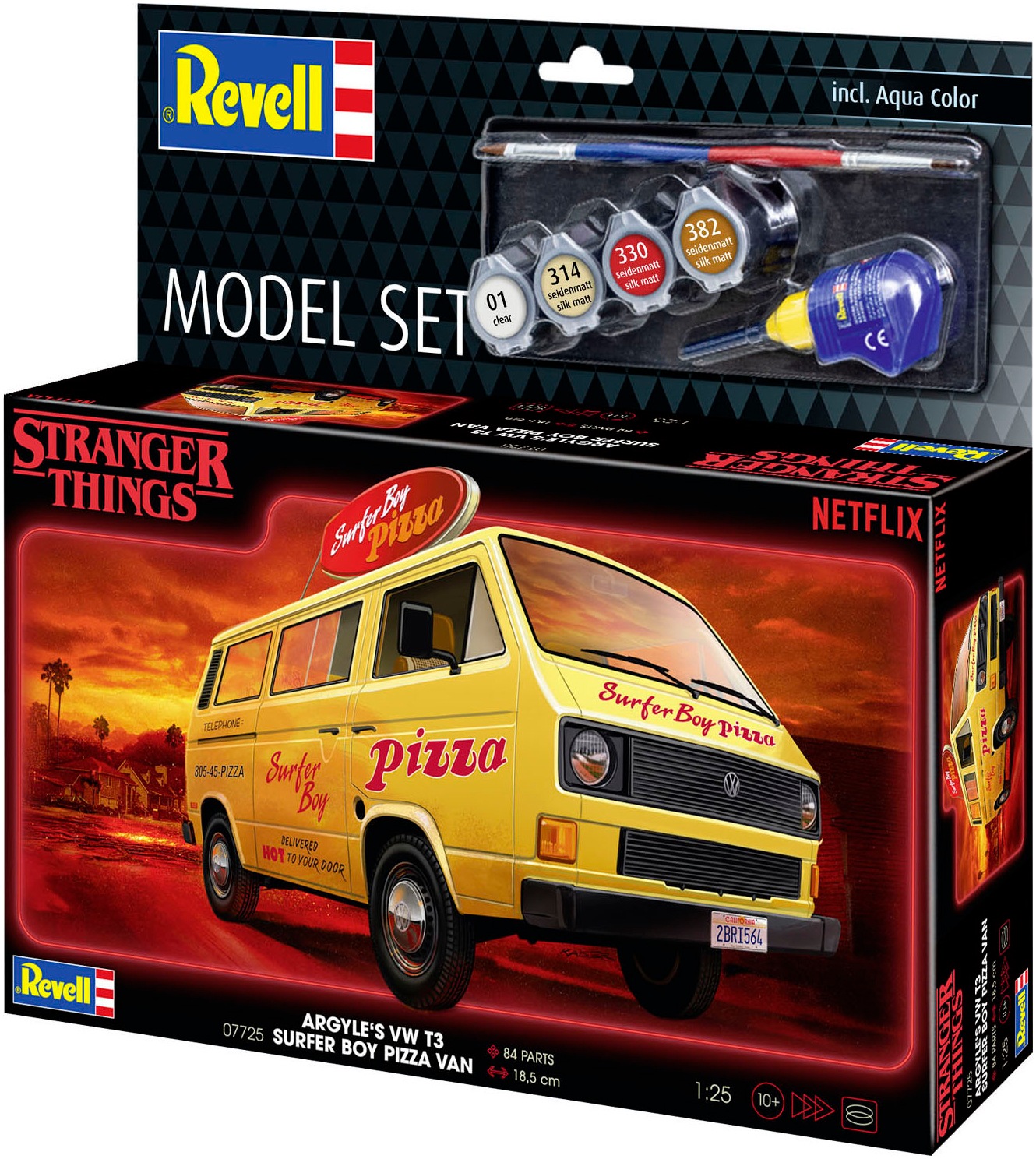 Revell® Modellbausatz »StrangerThings, Argyle’s VW Bus T3 Bulli Surfer Boy« 1:25 Made in Europe