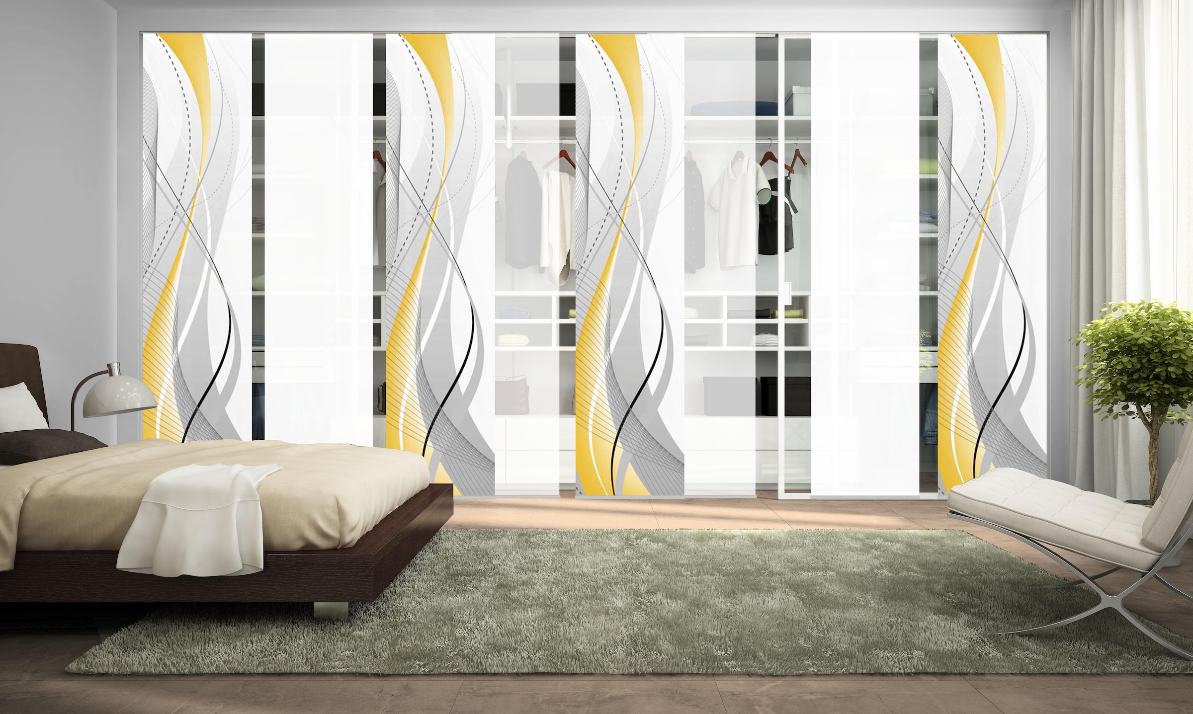 HOME WOHNIDEEN Schiebegardine »CARLISLE 8ER SET« Paneelwagen 8 Stk. tlg. Hx günstig online kaufen