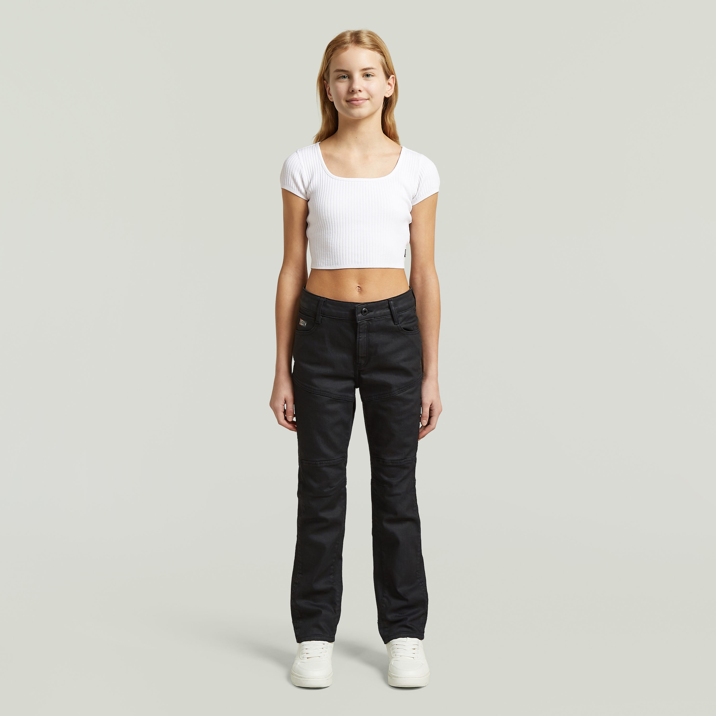 G-STAR T-Shirt »KIDS, SOUTH TEE SS 2-PACK G« Packung, 2 in gerippter Struktur, bauchfrei