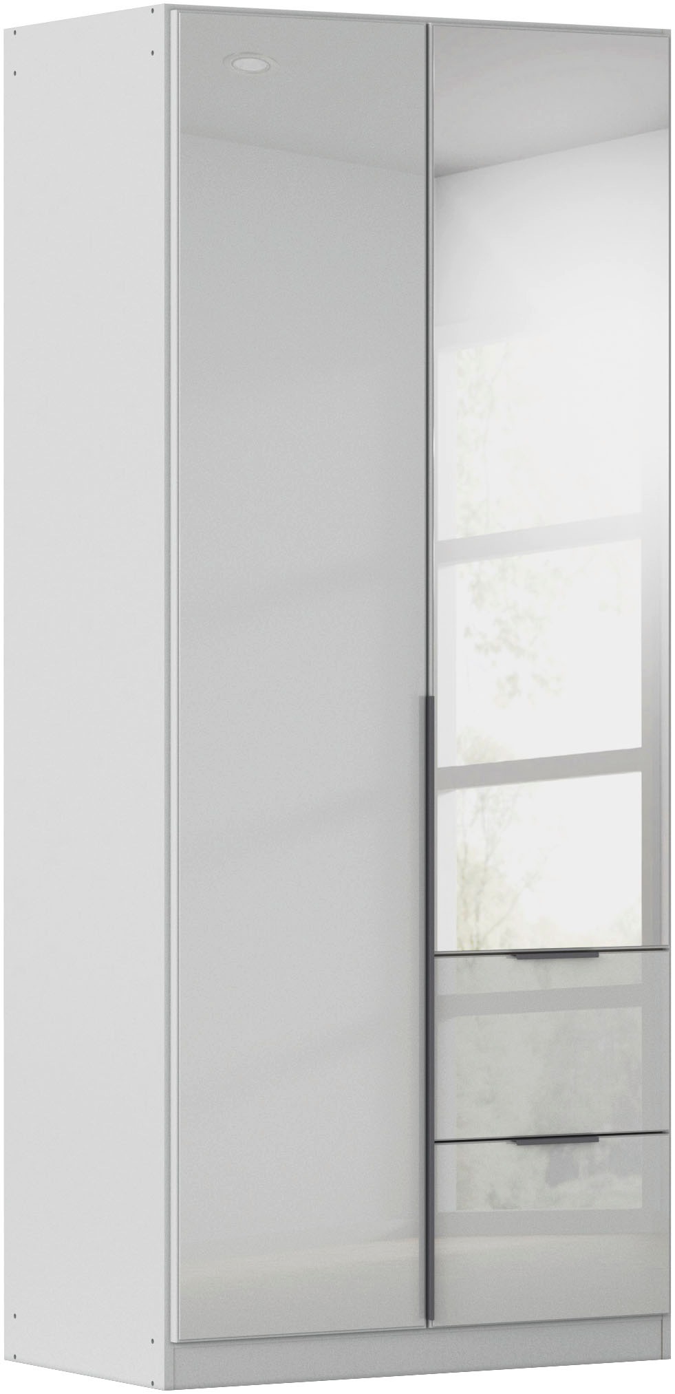 rauch Drehtürenschrank »Kleiderschrank Kleiderschränke Schrank Garderobe AGORDO mit Glasfront«, (in zwei Griff-Farben mit Glasfront), mit Außenschubkästen, in 6 Breiten und 2 Höhen MADE IN GERMANY