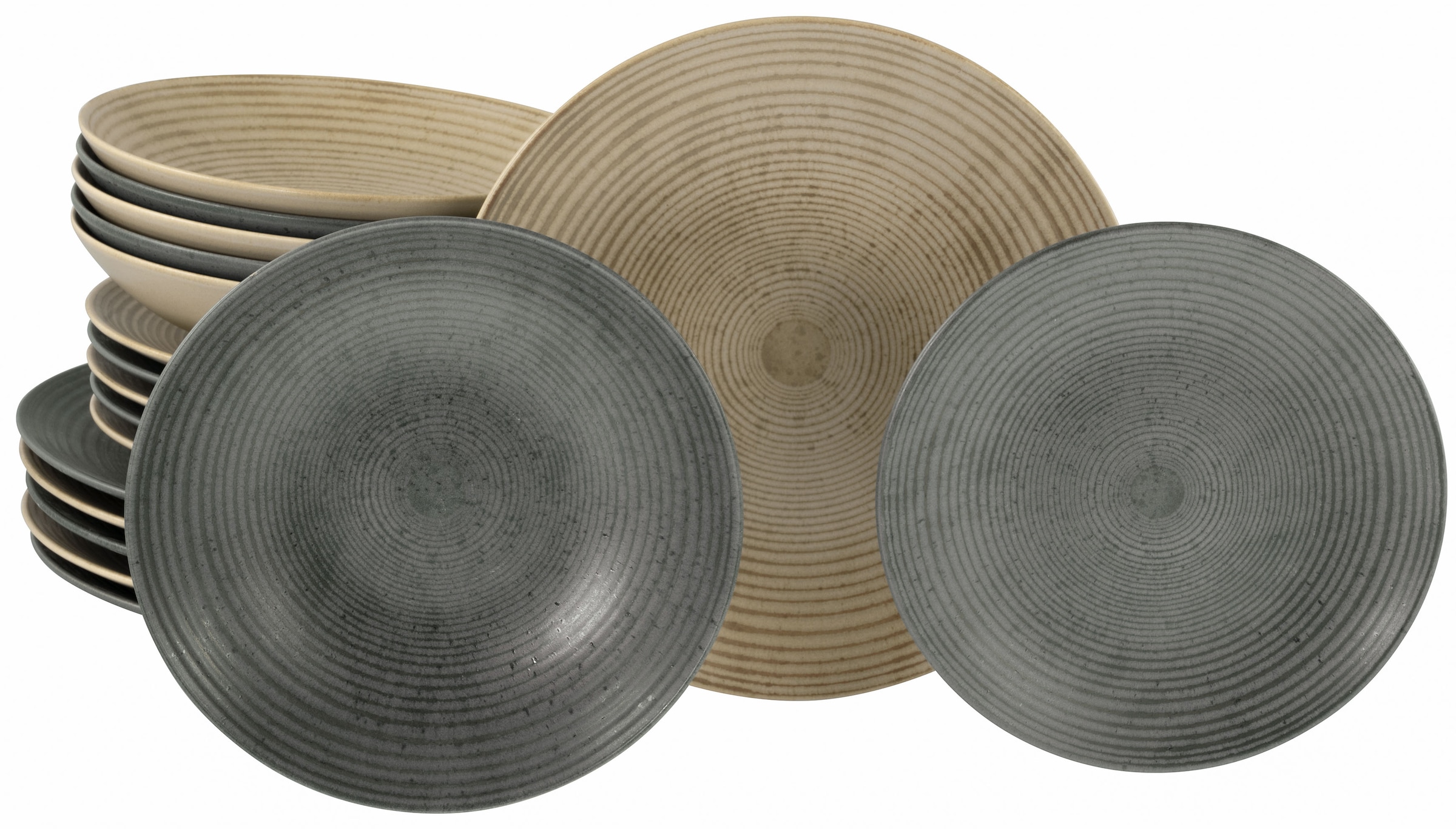 CreaTable Teller-Set »Catania Mix, Tellerset 18-tlg.« Vintage Farben, Ausdr günstig online kaufen