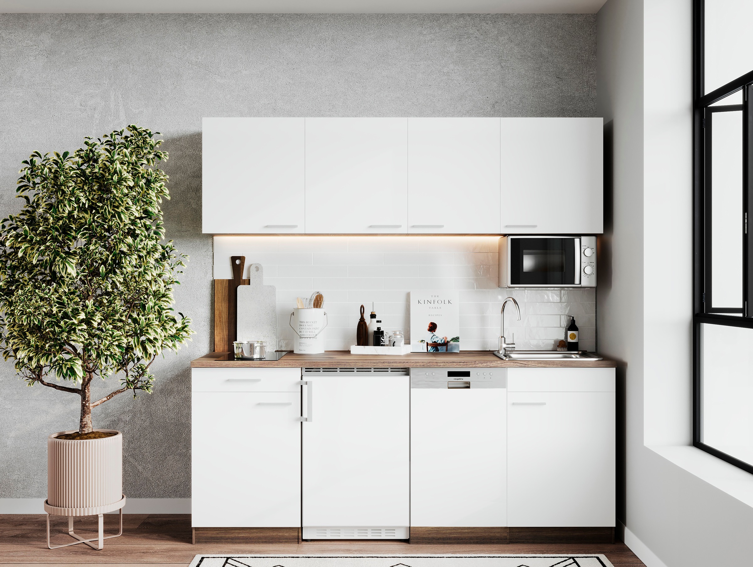 RESPEKTA Küche »Oliver«, Breite 195 cm, wechselseitig aufbaubar