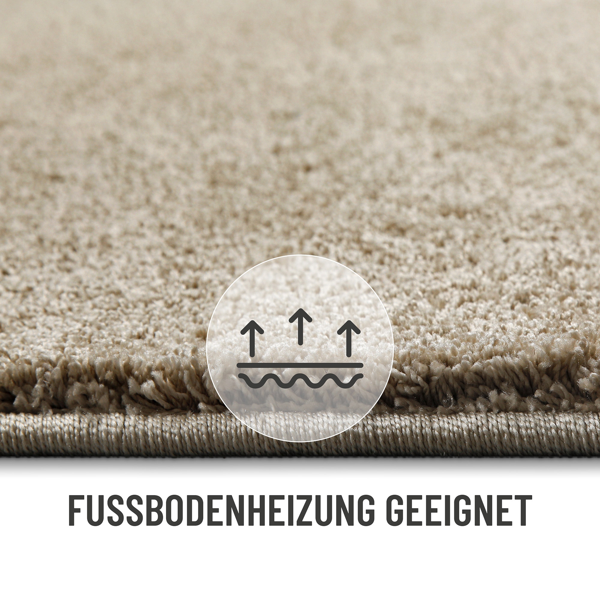 Wecon home Hochflor-Teppich »Manta«, rund, 25 mm Höhe, Langflor, maschinell gewebt, robust, Wohn- & Schlafzimmer, einfarbig