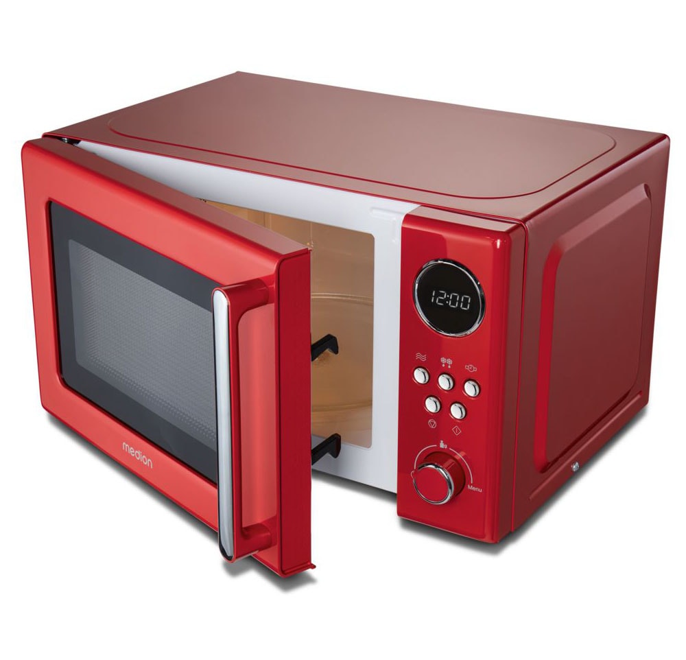 Medion® Mikrowelle »MD 15000 rot«, 1050 W, im Retro-Design, 800 Watt, 5 Leistungsstufen