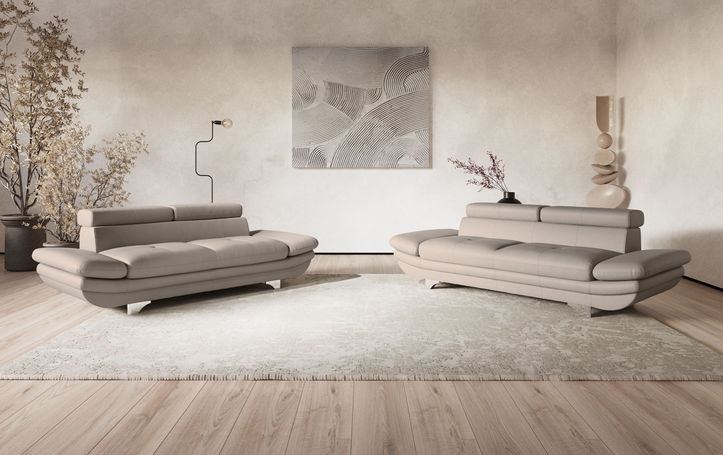 COTTA 2-Sitzer »Enterprise«, Big-Sofa, mit Armteilverstellung & Kopfteilverstellung