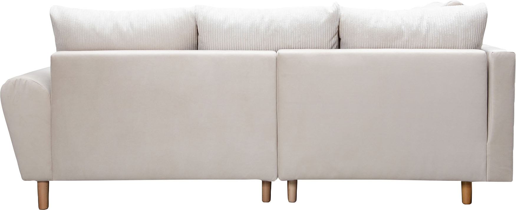 Home affaire Ecksofa »Rice L-Form«, (Set, mit Hocker), mit Bonnellfederkern, Hocker & Kissen, Ottomane beidseitig montierbar