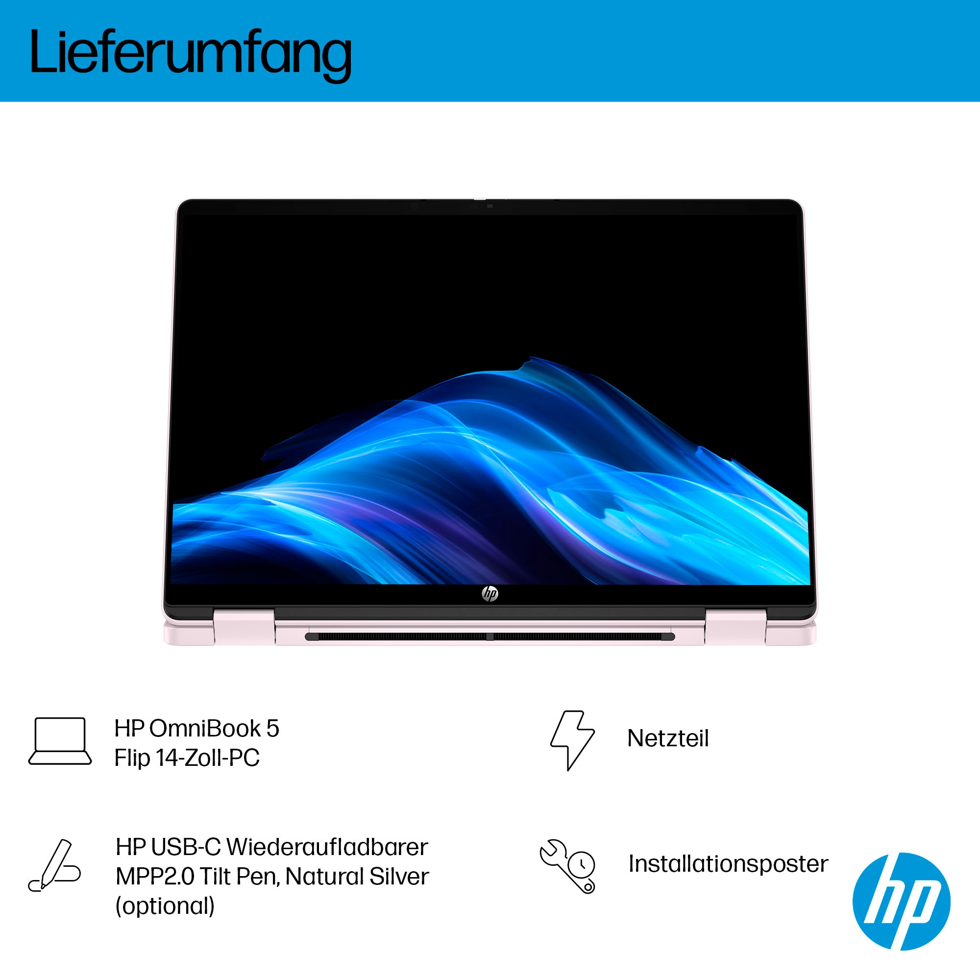 HP Convertible Notebook »OmniBook 5 Flip«, 35,6 cm, / 14 Zoll, Intel, Core i7, Iris Xe Graphics, 512 GB SSD