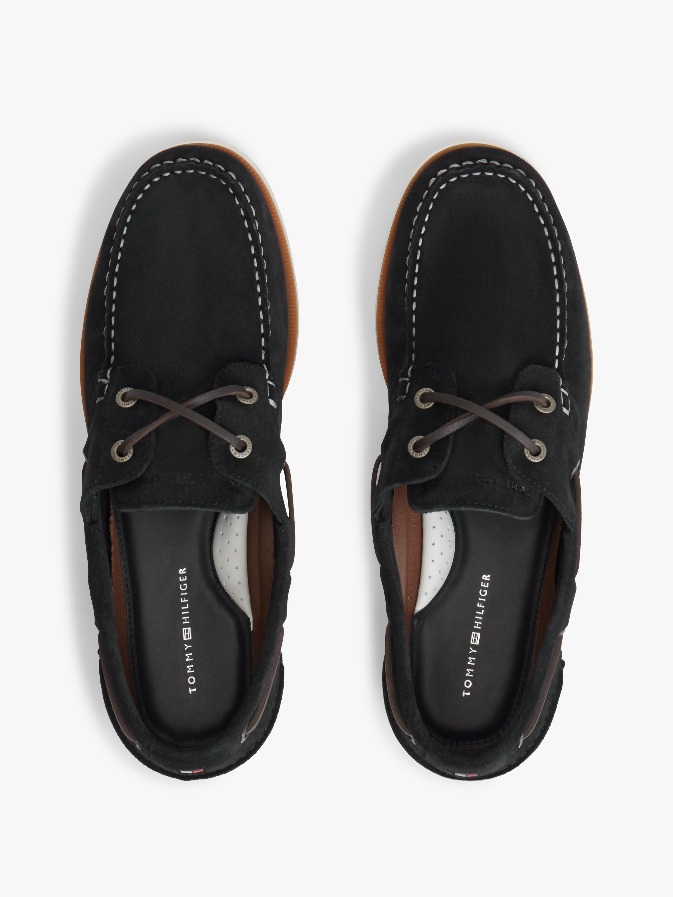 Tommy Hilfiger Bootsschuh »TH BOAT SHOE CORE SUEDE«  , Casualschuh, Freizeitschuh, Schnürer mit Bänder-Durchzügen