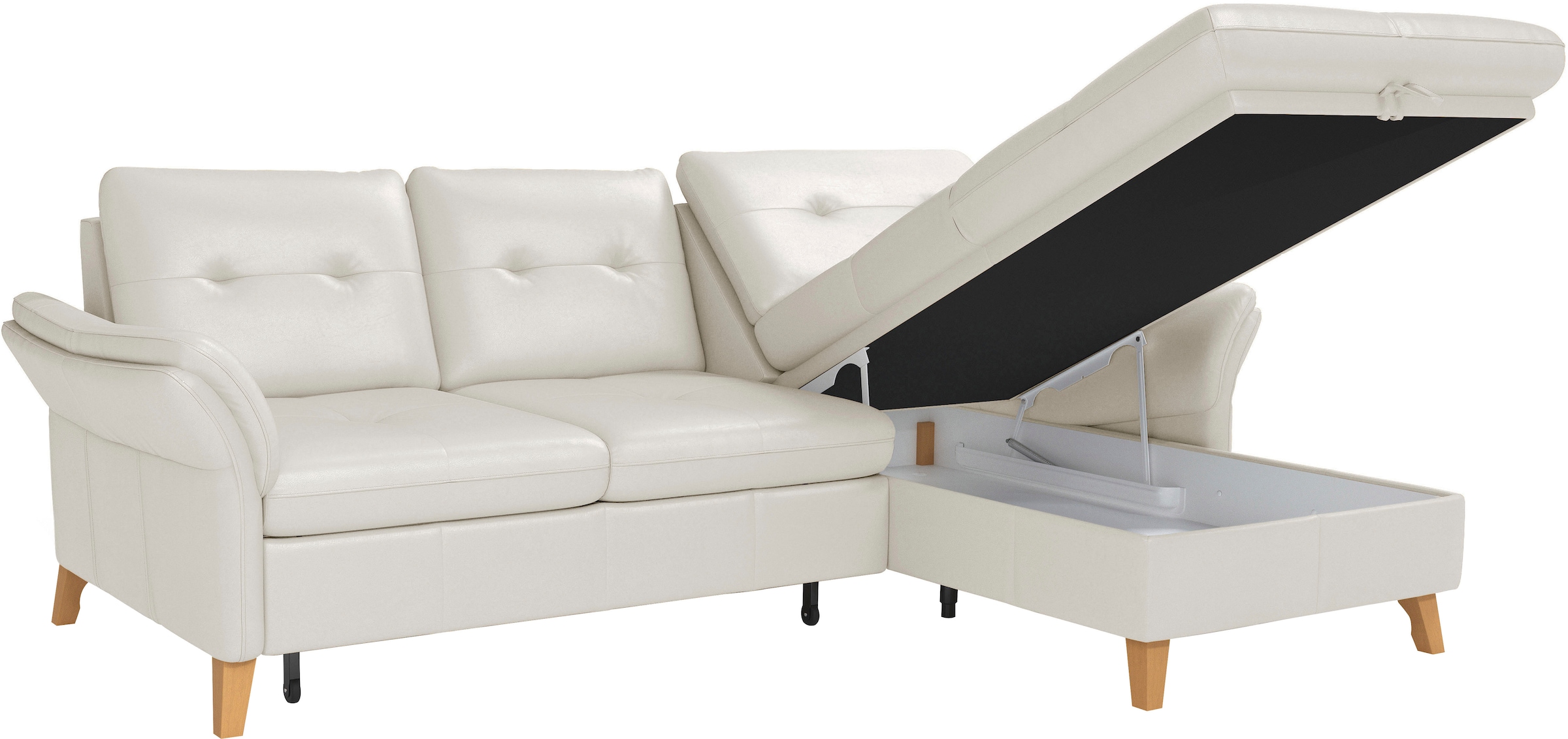 sit&more Ecksofa »Göteborg«, Sitztiefenverstellung und Federkern, wahlweise mit Bettfunktion