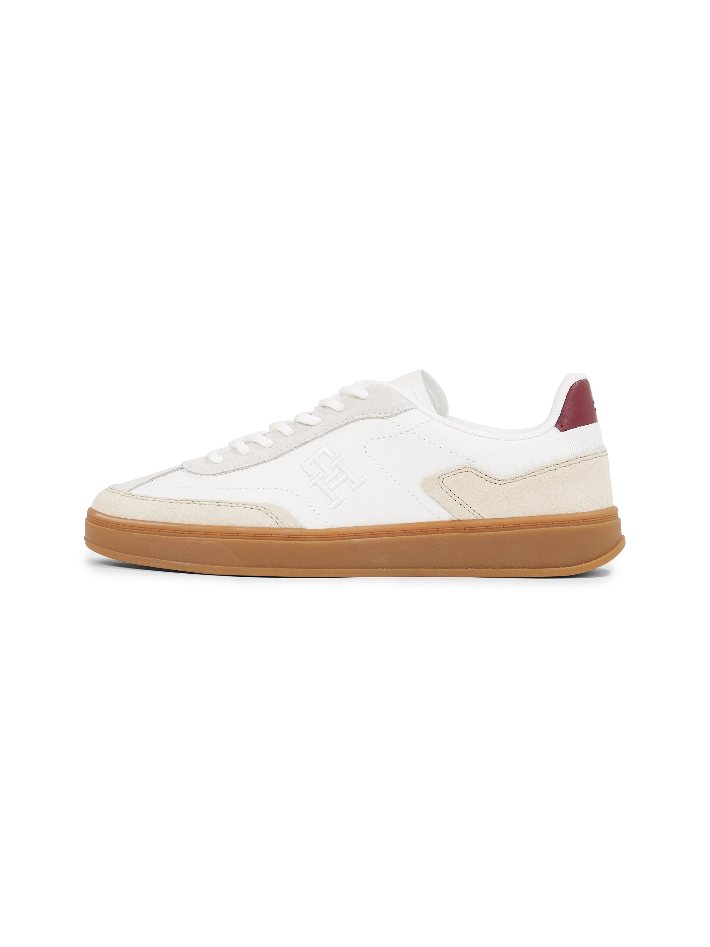 Tommy Hilfiger Plateausneaker »TH HERITAGE COURT SNEAKER LTHR«, Plateau, Schnürschuh, Freizeitschuh, Halbschuh mit TH-Logostickerei