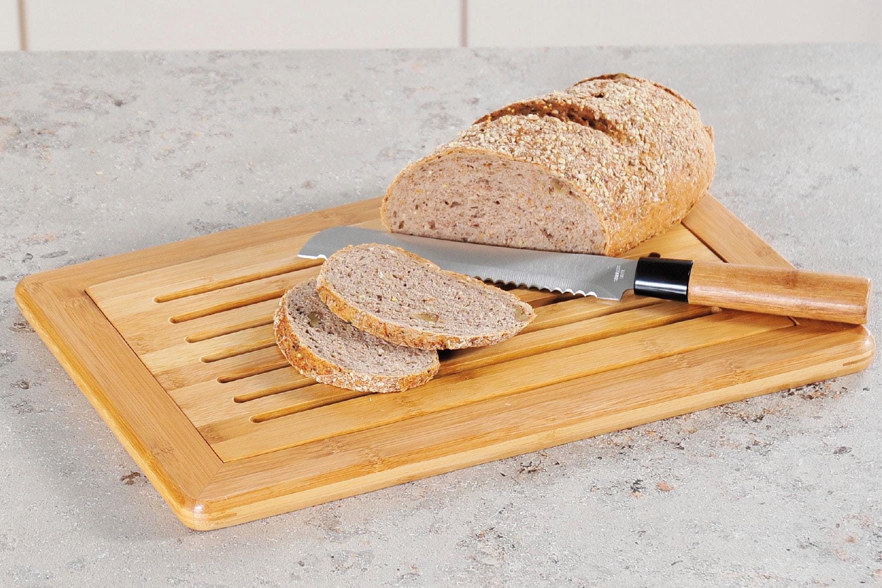 KESPER® Schneidebrett, für Brot, mit Krümelfach