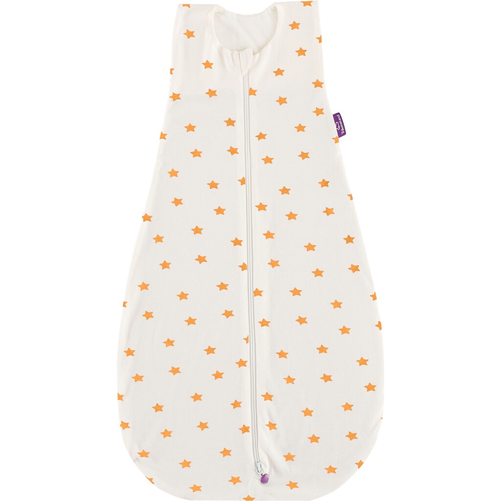 Träumeland Babyschlafsack »Sommerschlafsack LIEBMICH Baumwolle, Design weiß mit gelben Sternen«, (1 tlg.)