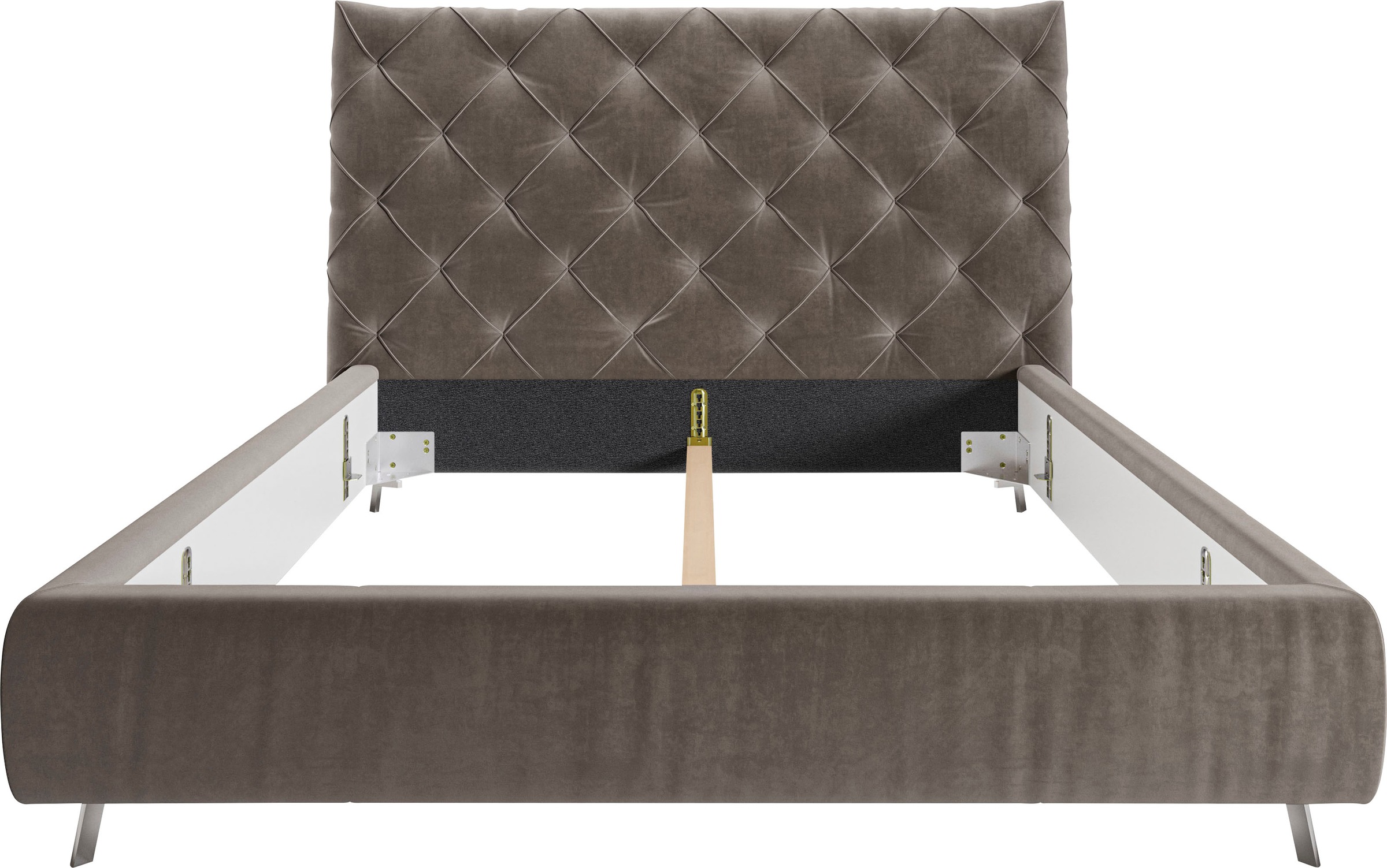 PLACES OF STYLE Polsterbett »Elloree, in 4 Breiten, hinten mit Originalstoff bezogen, auch in Leder« Kopfteilhöhe 143cm, belastbar bis 280 kg, auch in Überlänge 220cm