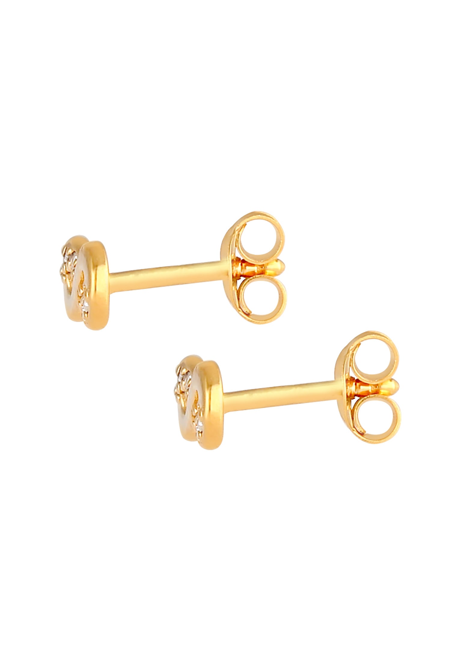 Elli DIAMONDS Paar Ohrstecker »Infinity Diamant (0.06 ct.) Liebe 585 Gelbgold«