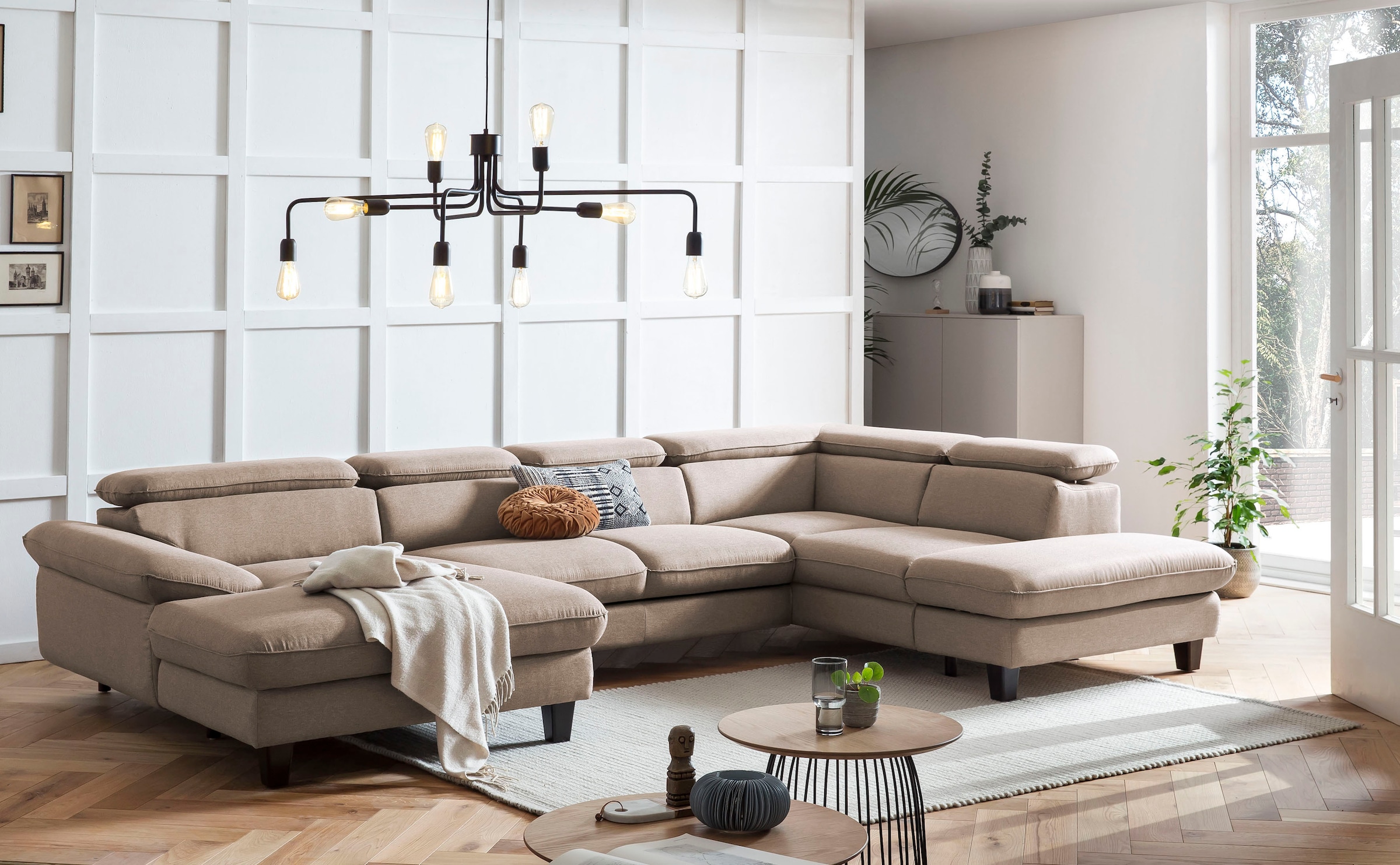 Home affaire Wohnlandschaft »Pilot U-Form« mit Kopfteilverstellung, wahlwei günstig online kaufen