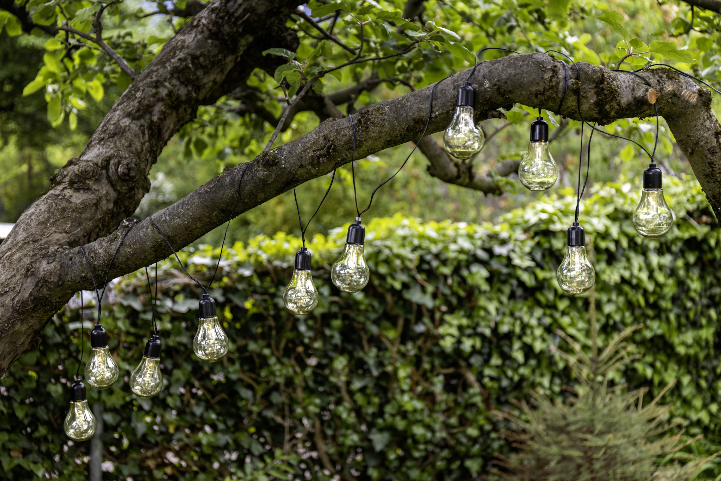 EGLO Lichterkette »LED Lichterkette Libisa, Balkon Deko, Kette mit Glühbirnen, IP44« 10 Stk.-flammig aus Kunststoff, 10 Leuchtmittel, 4,05m Kabel