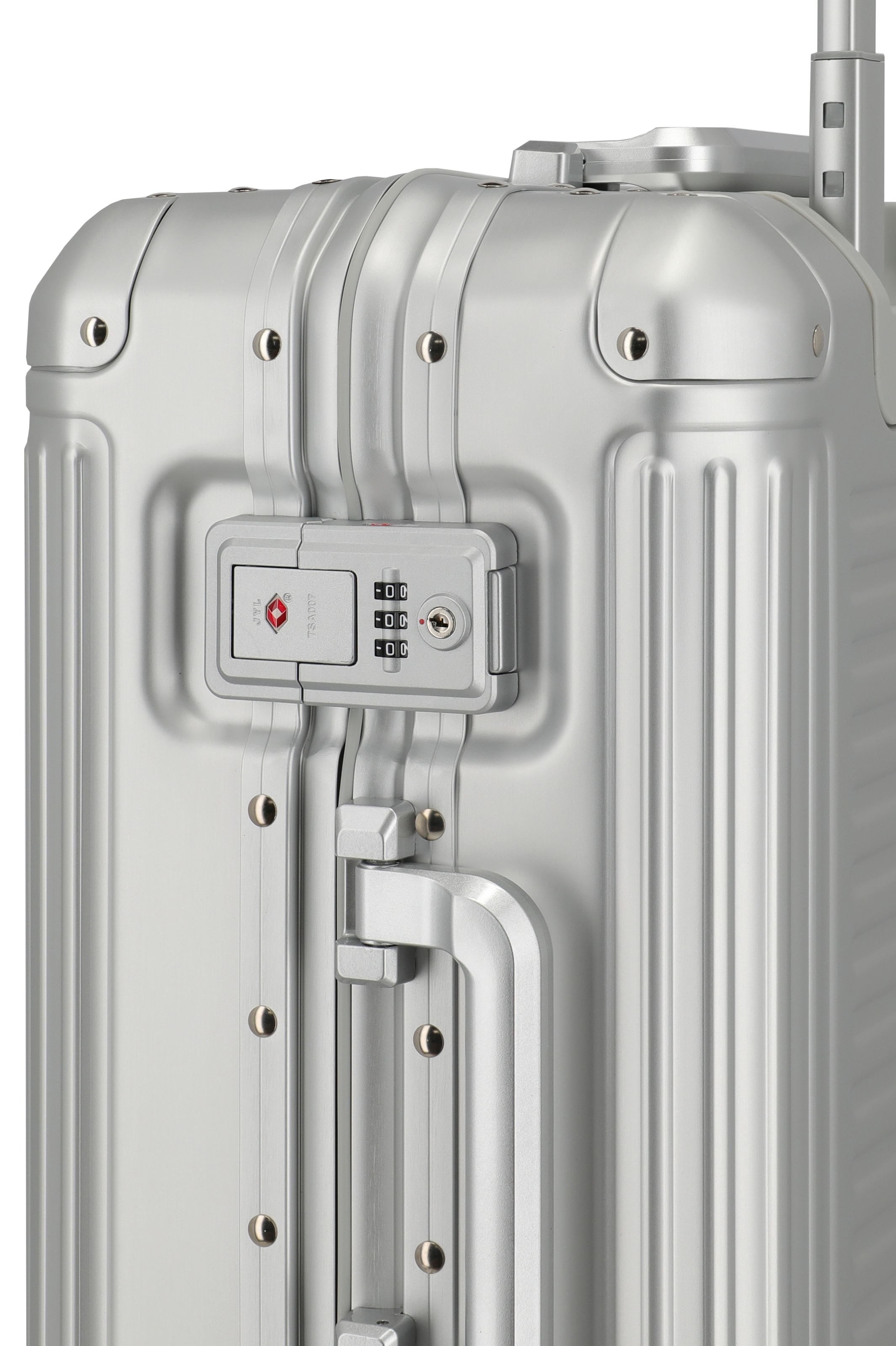 travelite Hartschalen-Trolley »NEXT Trunk Reisekoffer Aluminium« 39 l 4 Rollen Koffer, mit extra großem Stauraum und stabilem Rahmen