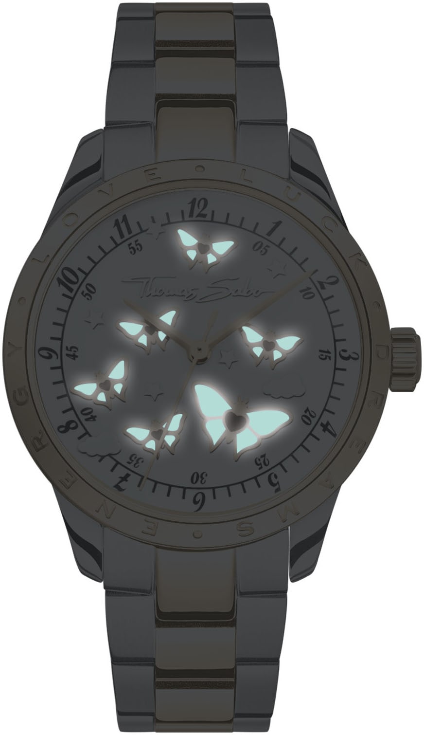 THOMAS SABO Quarzuhr »BUTTERFLIES«, Armbanduhr, Damenuhr, analog, Schmetterlinge, Edelstahlarmband
