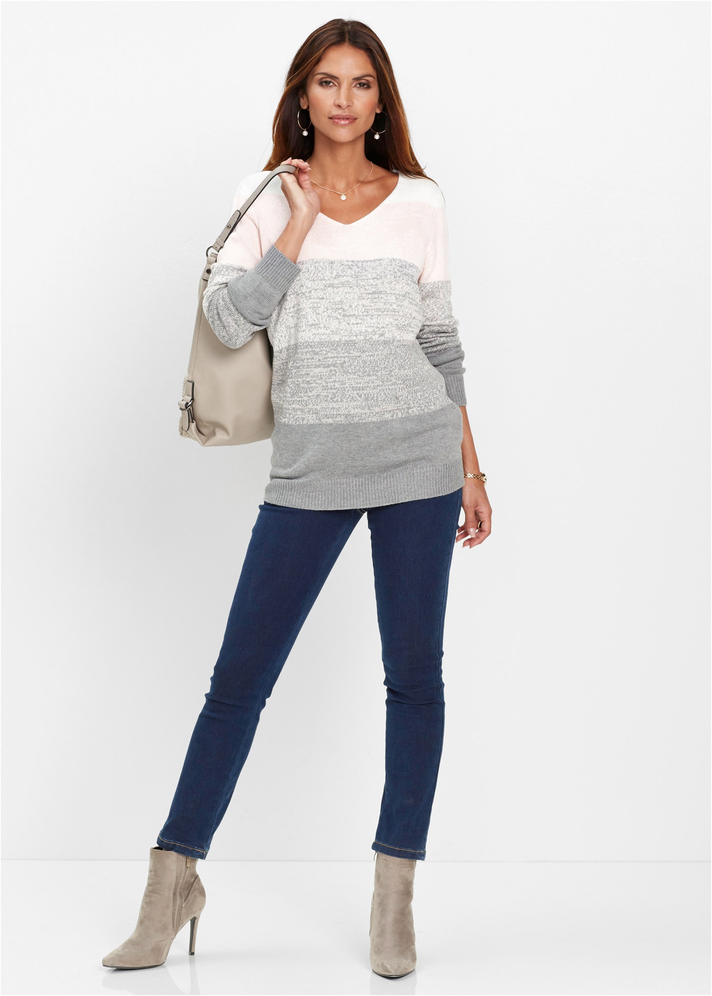 bonprix Longpullover »Long-Pullover mit Cashmere-Anteil« Long-Pullover mit Cashmere-Anteil