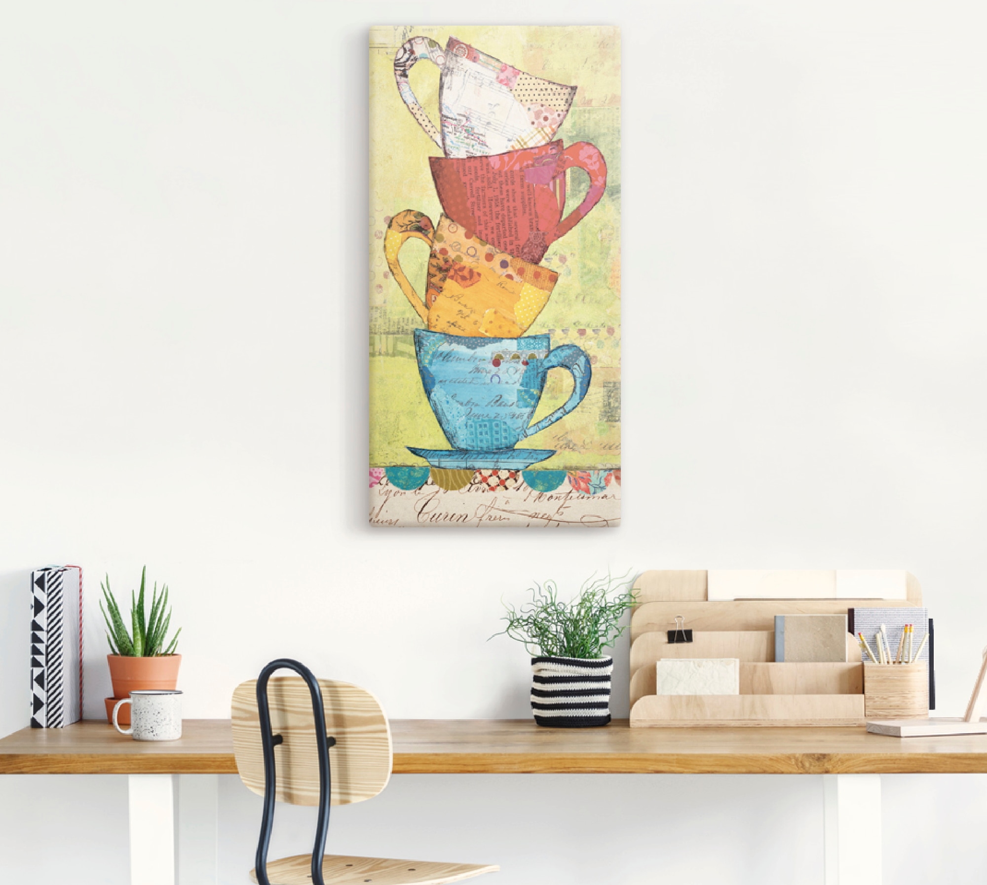 Artland Wandbild »Komm zum Kaffee«, Geschirr & Besteck, (1 St.), als Leinwandbild, Poster, Wandaufkleber in verschied. Größen