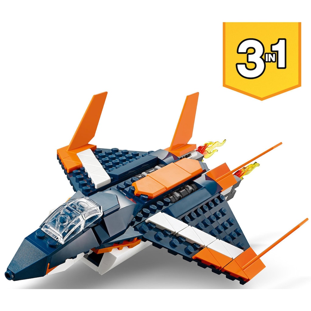 LEGO® Konstruktionsspielsteine »Überschalljet (31126), LEGO® Creator 3in1«, (215 St.), Made in Europe