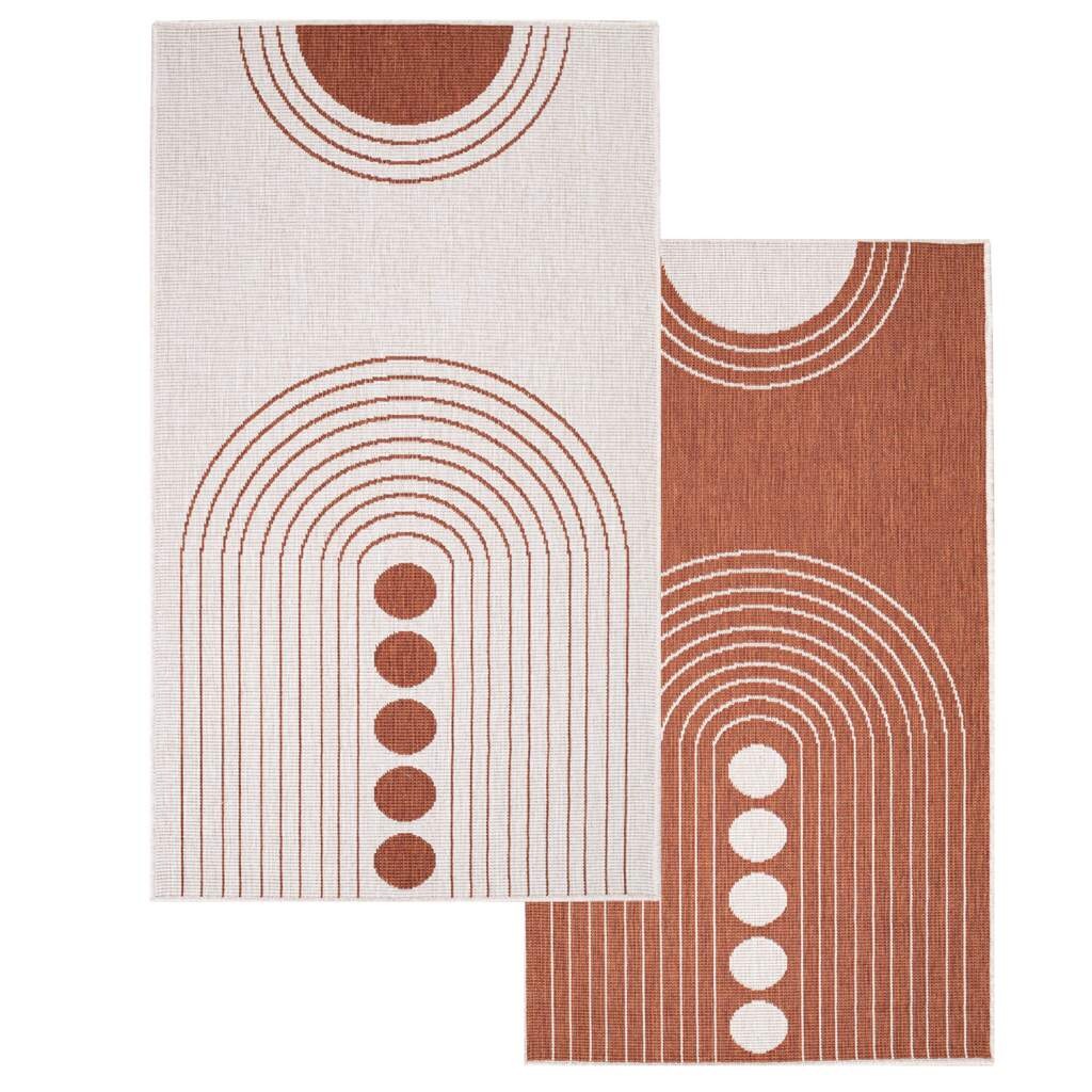 Carpet City Outdoorteppich »DUO RUG 5739«, rechteckig, 5 mm Höhe, Wendeteppich Wetterfest In- & Outdoor, Balkon, Terrasse, Wohnzimmer