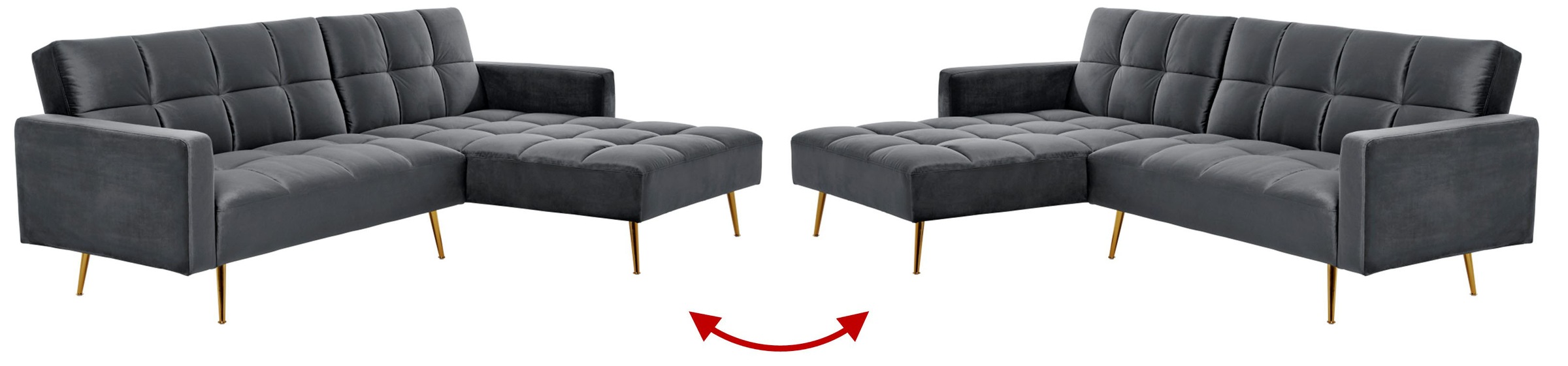 Jahnke Ecksofa »CHILLAX POSH CORNER« mit Schlaffunktion, wechselseitig montierbar, 244 x 150 cm