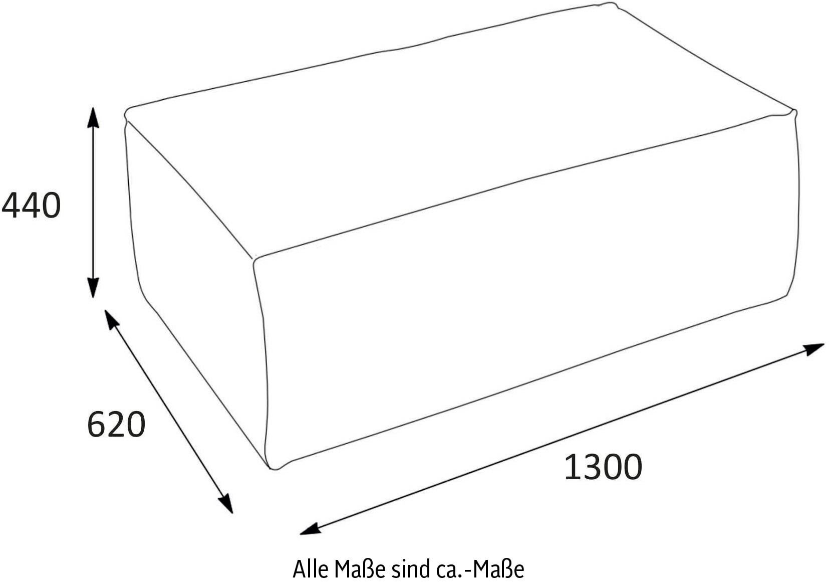 LeGer Home by Lena Gercke Hocker »PIARA, Polsterhocker mit Kedernaht in Cord oder Leinenoptik«, zur Serie PIARA, rechteckig, schwarze Füße, bequemer Sitzkomfort