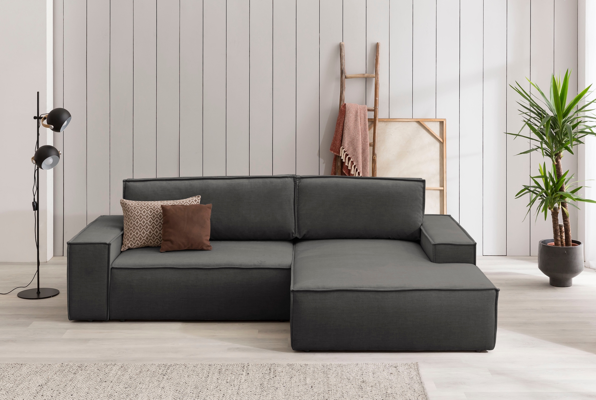 Home affaire Ecksofa SHERWOOD Schlafsofa 267 cm, L-Form, Schlaffunktion mit günstig online kaufen