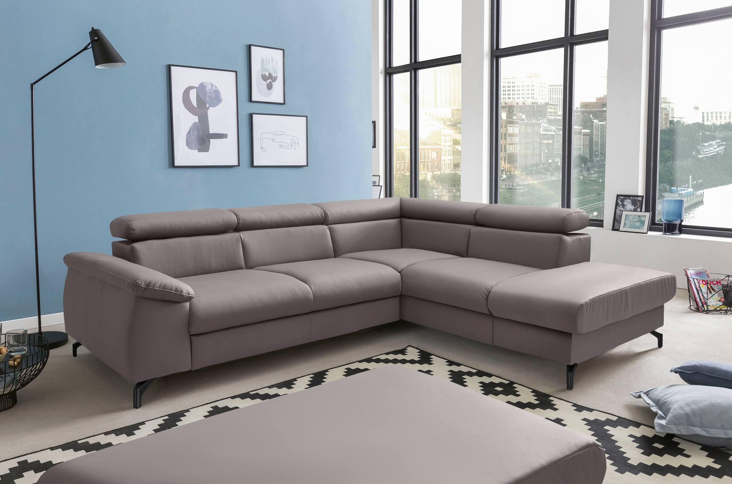 COTTA Ecksofa »Komaris L-Form«, mit Kopfteilverstellung, wahlweise mit Bettfunktion & Bettkasten