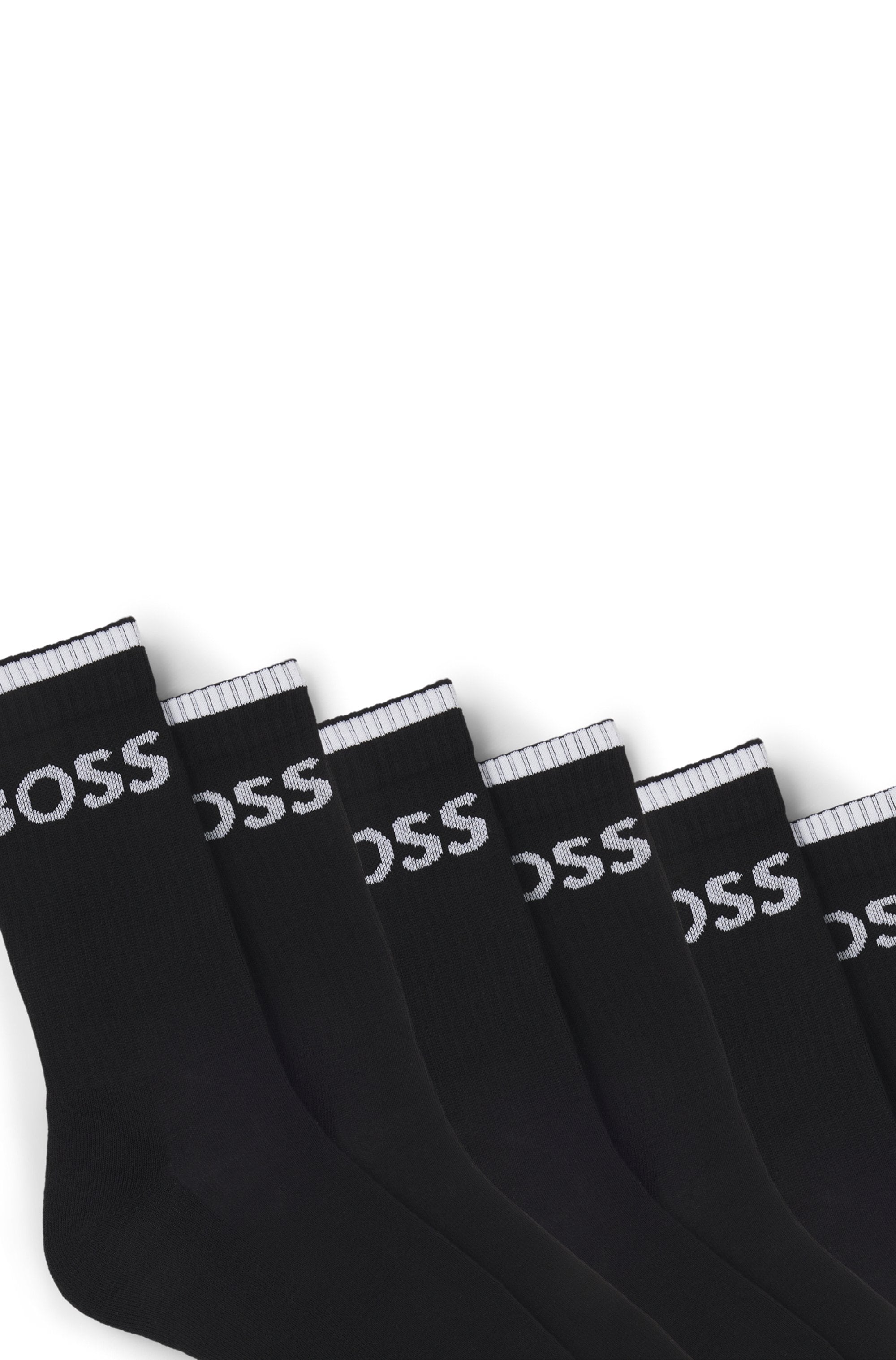 BOSS Businesssocken »6P QS Stripe CC«, (Packung, 6 Paar, 6er), mit BOSS Schriftzug