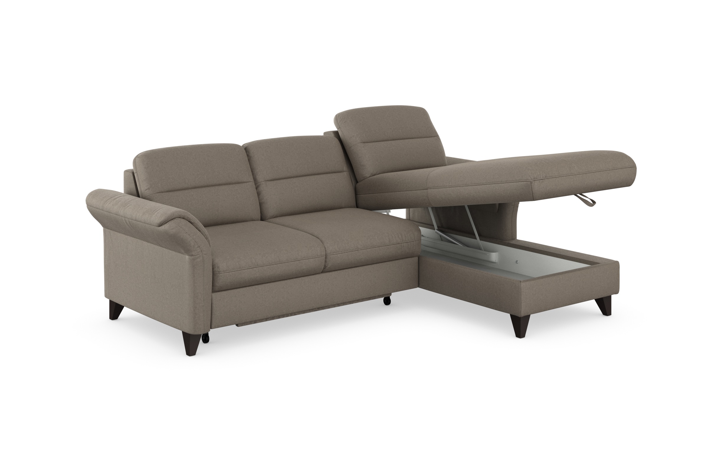 sit&more Ecksofa »Mellum L-Form«, Federkern, wahlweise mit Bettfunktion, Bettkasten und Armteilfunktion