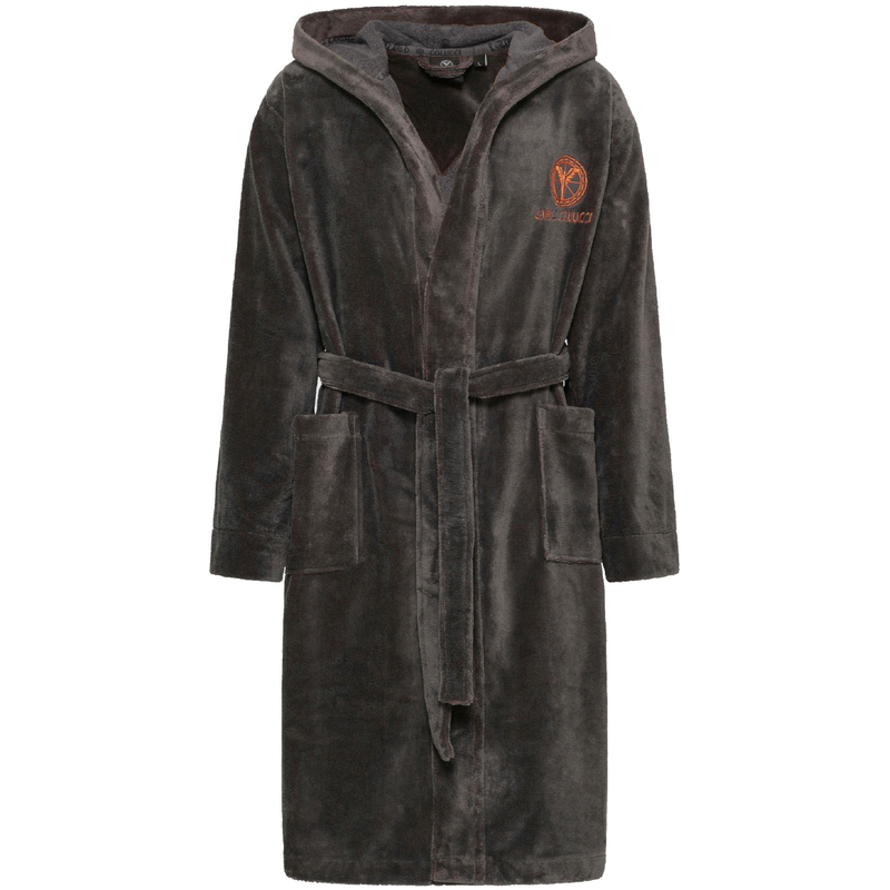 CARLO COLUCCI Bademantel »Kapuzen-Bademantel für Herren aus weicher Baumwolle« 1 Stk. tlg., MADE IN GREEN by OEKO-TEX Anthrazit M Länge: 115 cm...