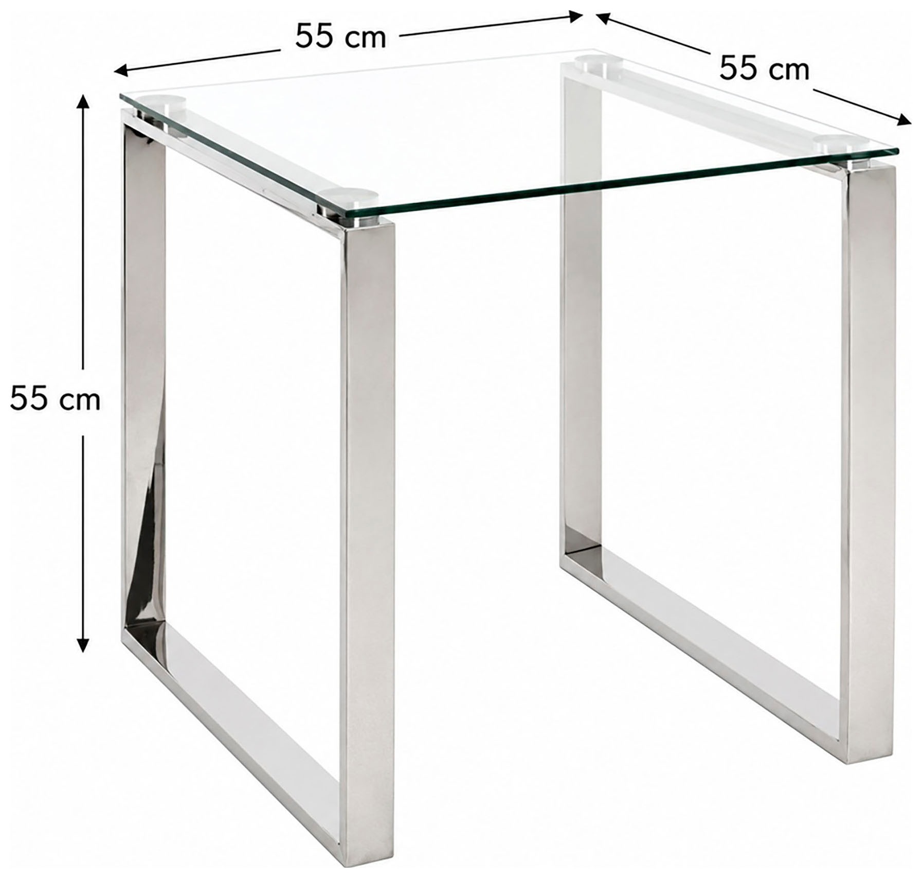 HAKU Beistelltisch »Sofatisch, Wohnzimmertisch« 1 Stk. tlg. quadratisch - aus Metall Silber B/T/H 55/55/55 cm