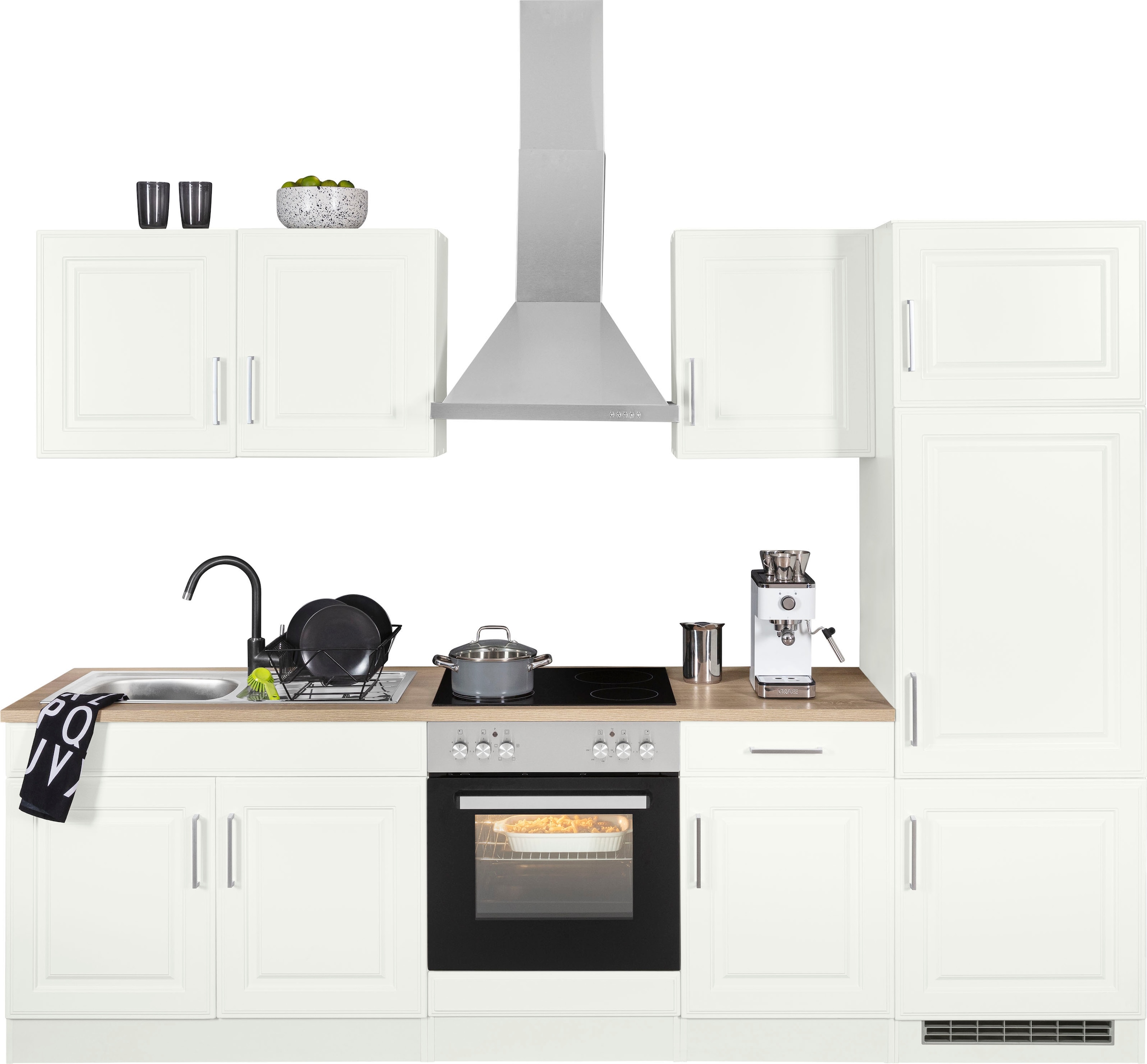 HELD MÖBEL Küchenzeile »Stockholm«, Breite 270 cm, mit hochwertigen MDF  Fronten im Landhaus-Stil online kaufen