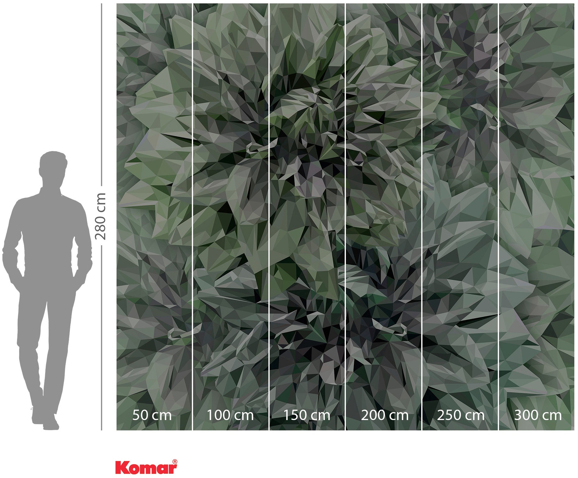 Komar Vliestapete »Digitaldruck Vlies - Emerald Flowers - Größe 300 x 280 cm«, bedruckt, Wohnzimmer, Schlafzimmer