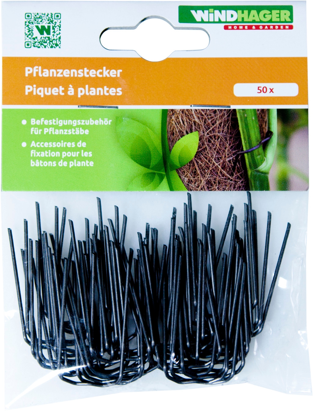 Windhager Rankhilfe »Pflanzenstecker aus Metall, 50 Stk.« zur Befestigung von Pflanzentrieben an Kokos-Pflanzstäben