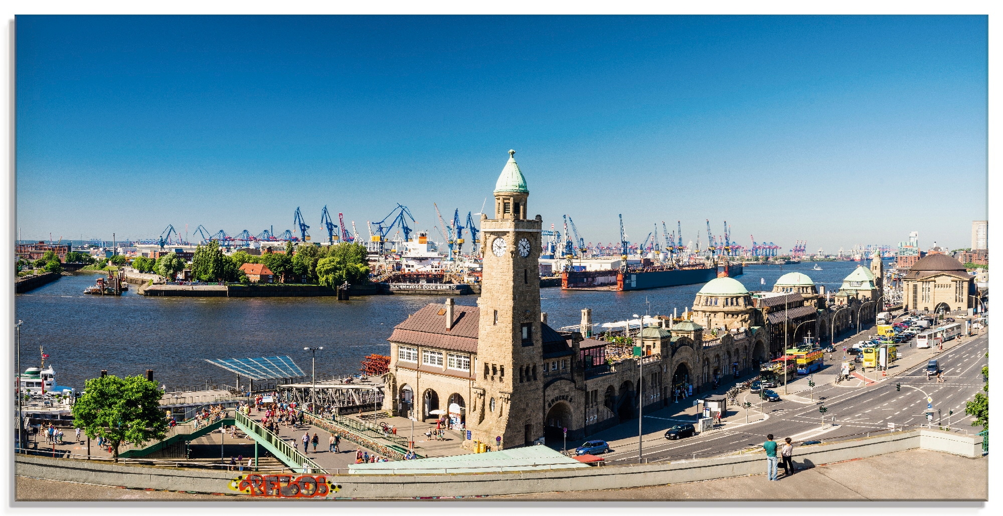 Artland Glasbild »Hamburg St. Pauli Landungsbrücken« Deutschland 1 Stk. tlg günstig online kaufen