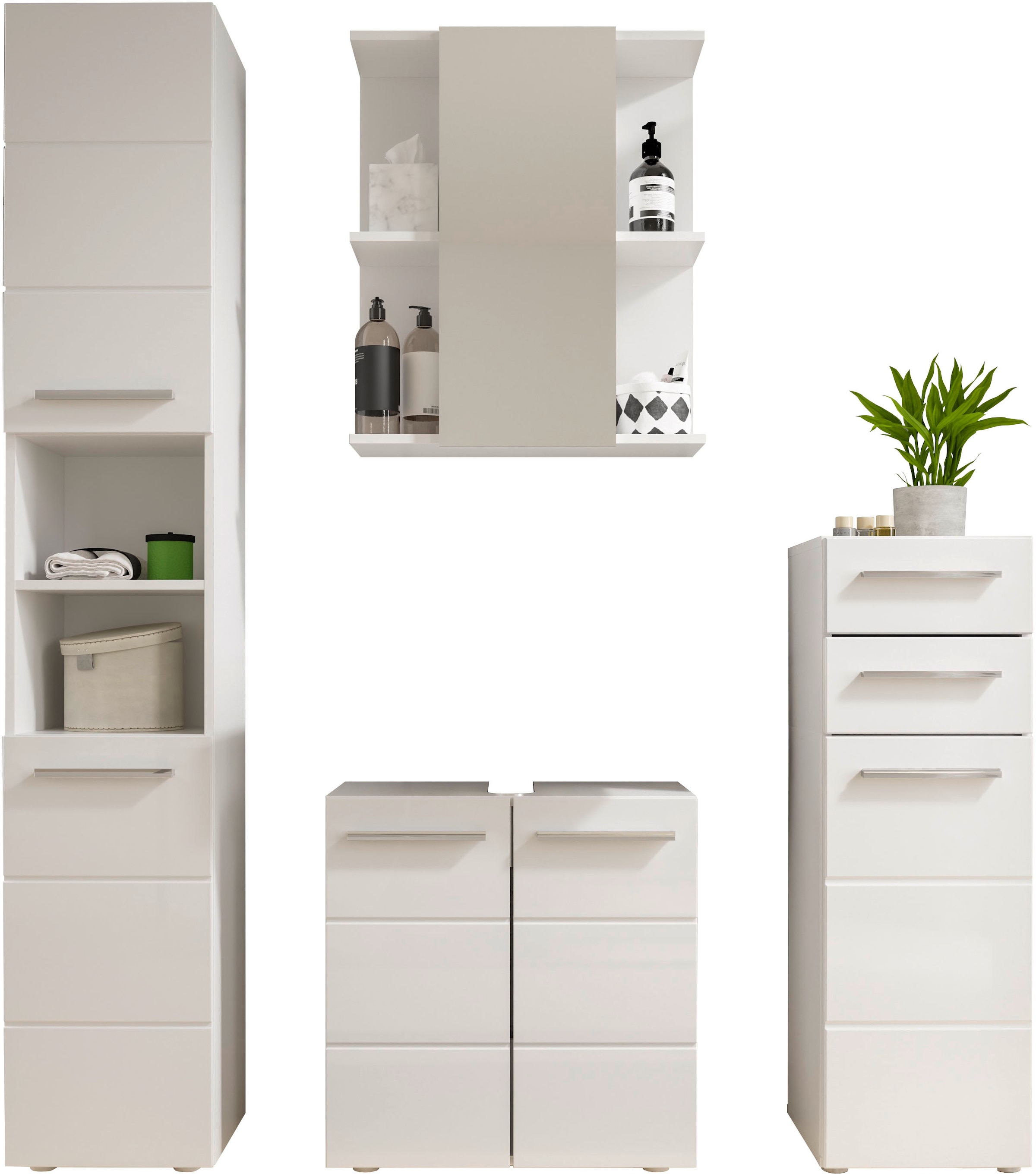 BASIC by Balculina Waschbeckenunterschrank »Mandi« 1 Stk. tlg. Breite 60cm, hochglanz Front