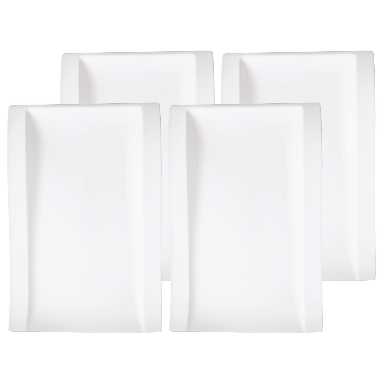 Villeroy & Boch Speiseteller »Gourmetteller NewWave 37 x 25 cm 4er Set weiß günstig online kaufen