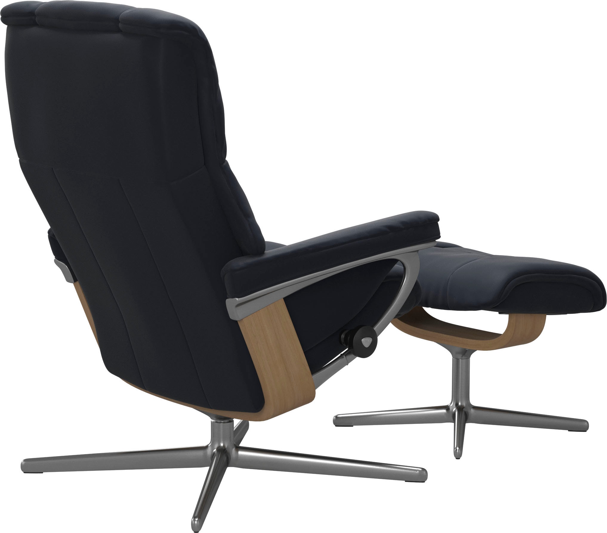 Stressless® Relaxsessel »Mayfair«, (Set, Relaxsessel mit Hocker), mit Hocker, mit Cross Base, Größe S, M & L, Holzakzent Eiche