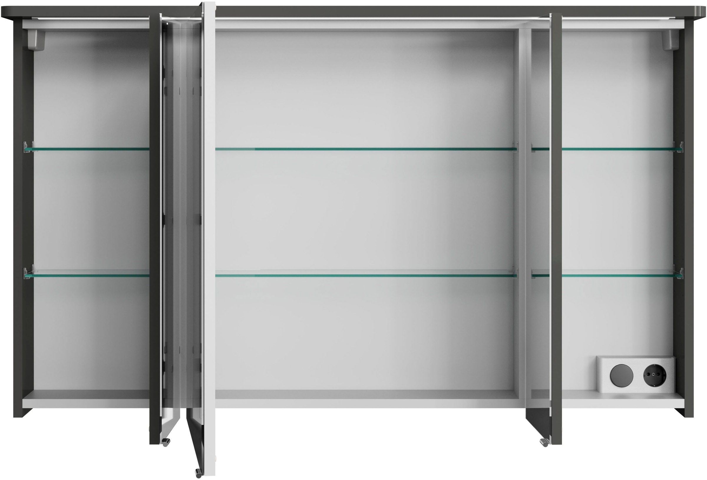 Saphir Badmöbel-Set »Serie 4005«, (Set, 3 St.), Badmöbel-Set Serie 4005, vormontiert, Glaswaschbecken, Spiegelschrank