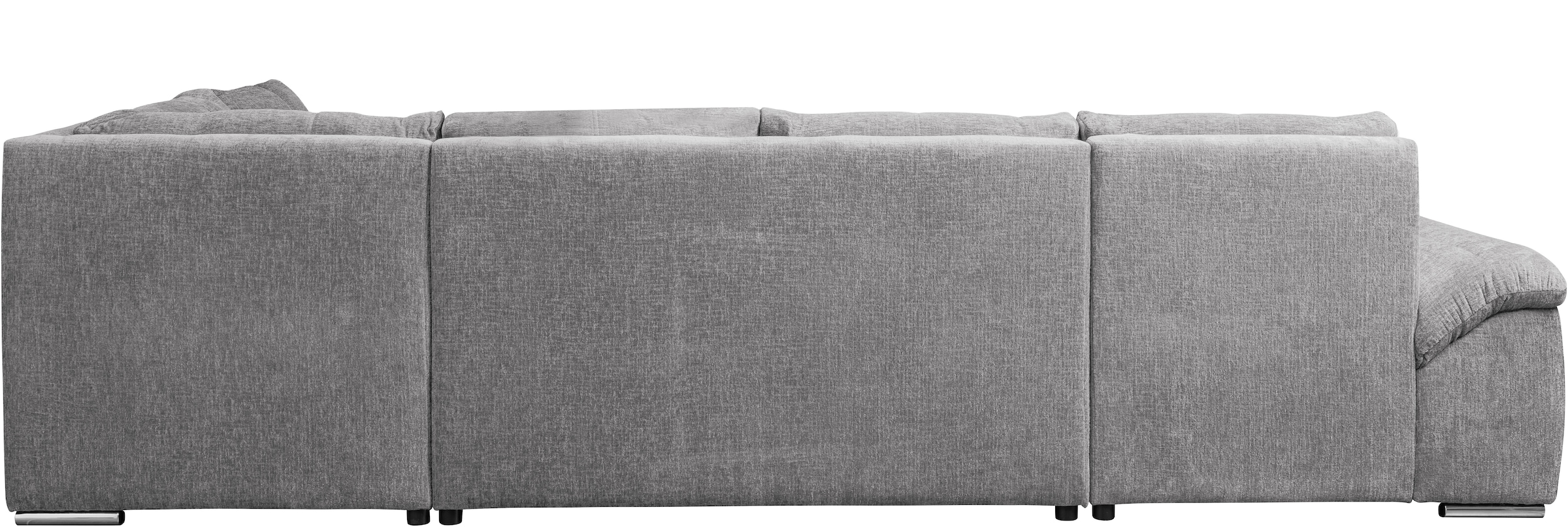 WERK2 Wohnlandschaft »Arena 339 x 220 cm mit Bett & Bettkasten, wahlw. mit 2 Kopfstützen« U-Form, XXL, Schlaffunktion, Bettkasten