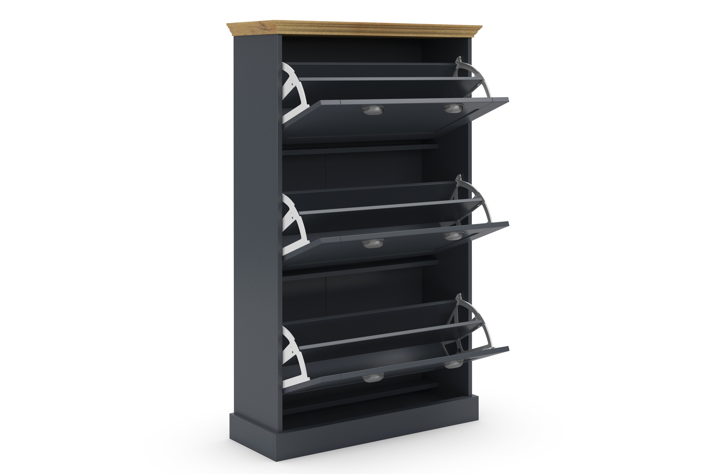 Home affaire Schuhschrank »Motala«, mit 3 Klappen, Platz für 18-20 paar Schuhe, Breite 80 cm, Höhe 132 cm